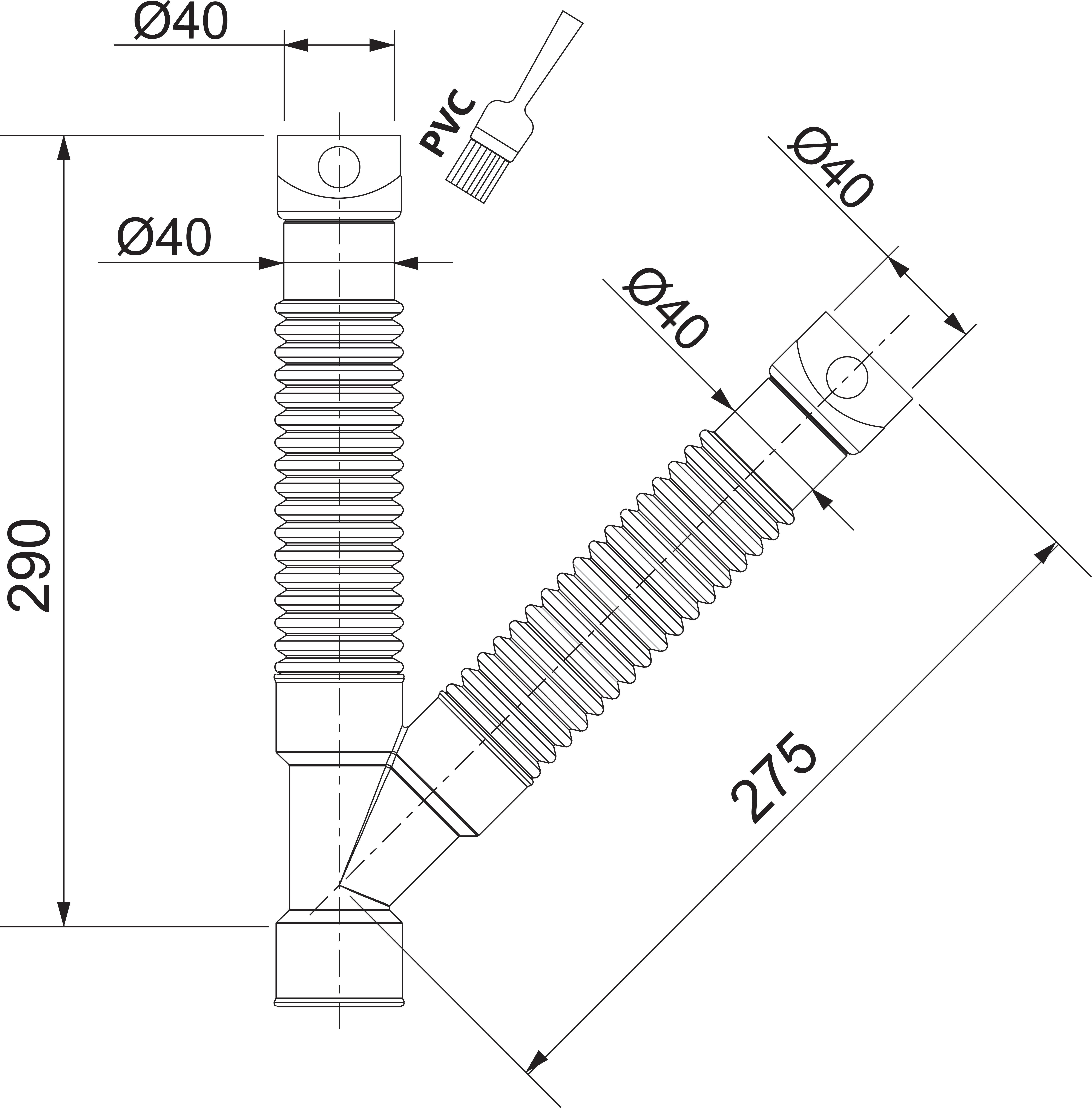 Raccord souple universel Y Diam.40 mm Magicoude  - 3