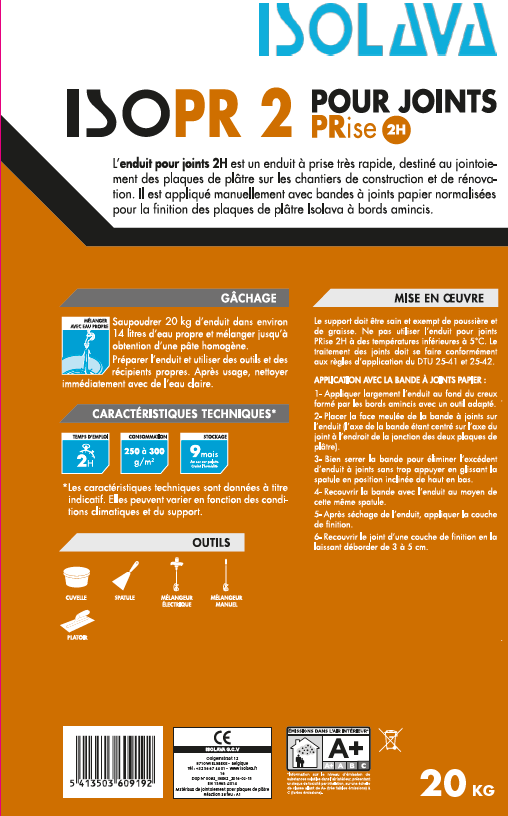 Enduit pour joints isopr 2h 20kg - 4