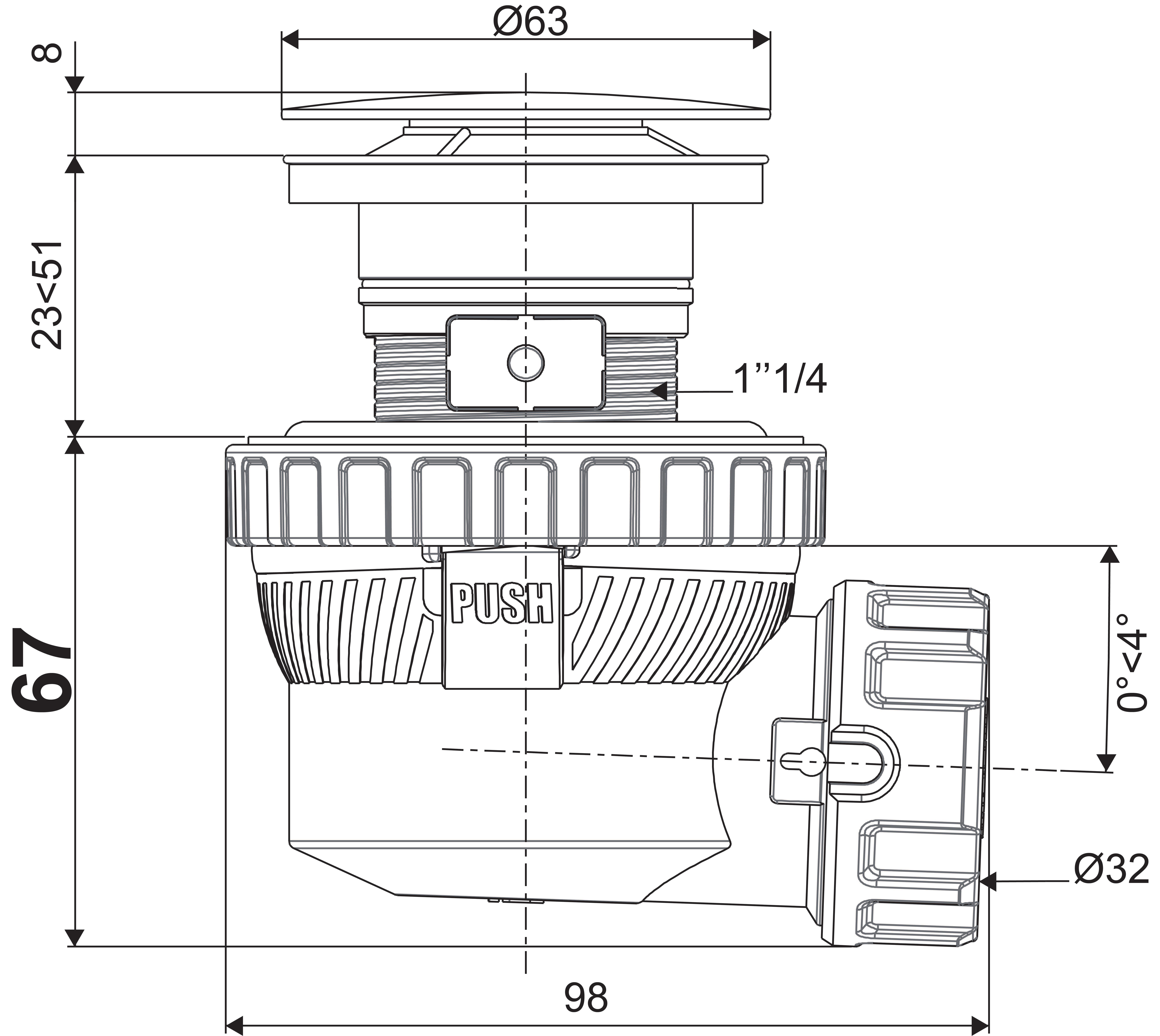 Vidage complet pour lavabo 1 vasque gain de place - Nano 6.7 WIRQUIN - 7