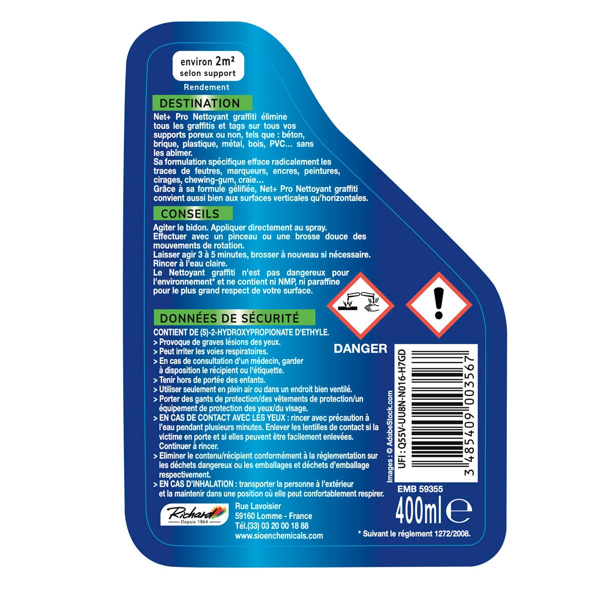 Nettoyant graffiti tous supports en spray 400 ml - NET+PRO - 3