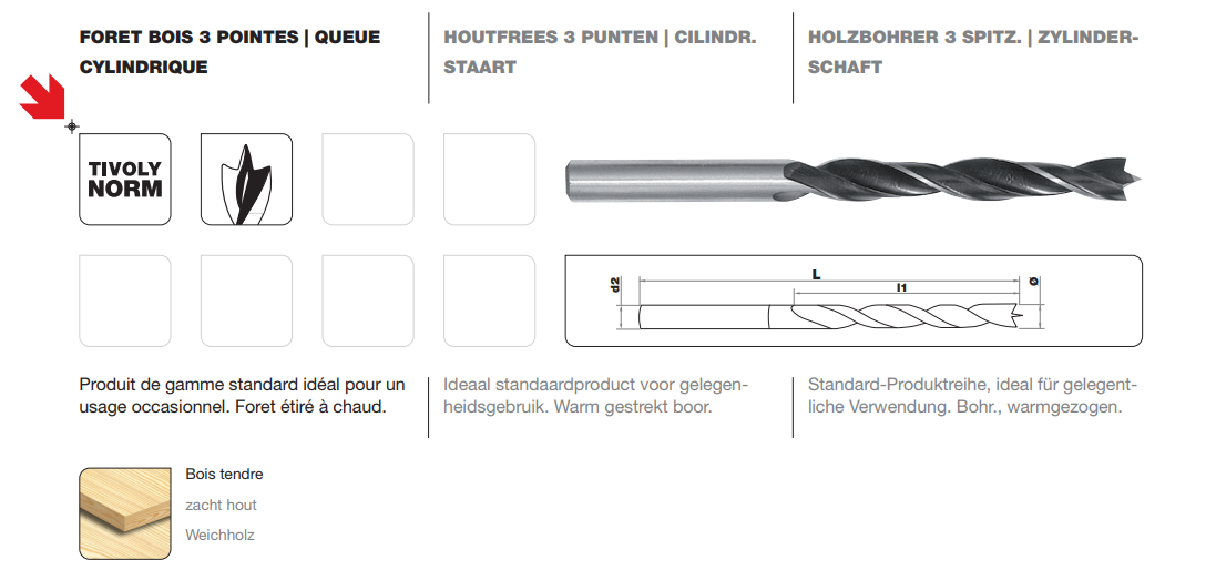 Mèche à bois Diam.10 mm L.130 mm - TIVOLY - 3