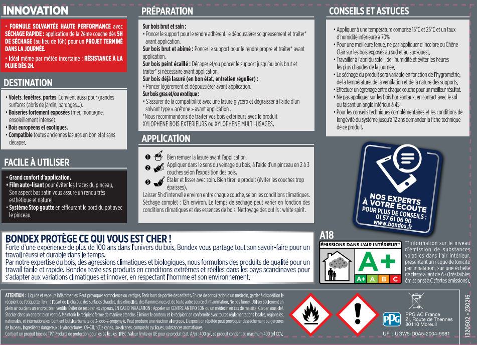 Lasure protection extrême 12 ans chêne foncé 1 L - BONDEX - 5
