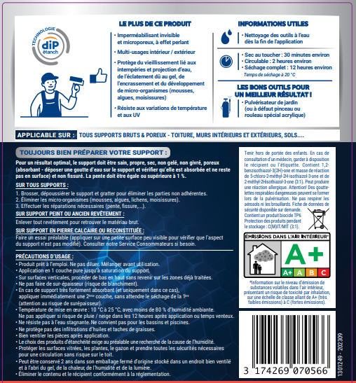 Imperméabilisant façade, sol et toiture Invisible 5 L - RIPOLIN - 6
