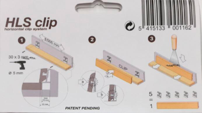 Sachet de 30 clips HLS pour plinthes L.80 x l.14 mm - 4