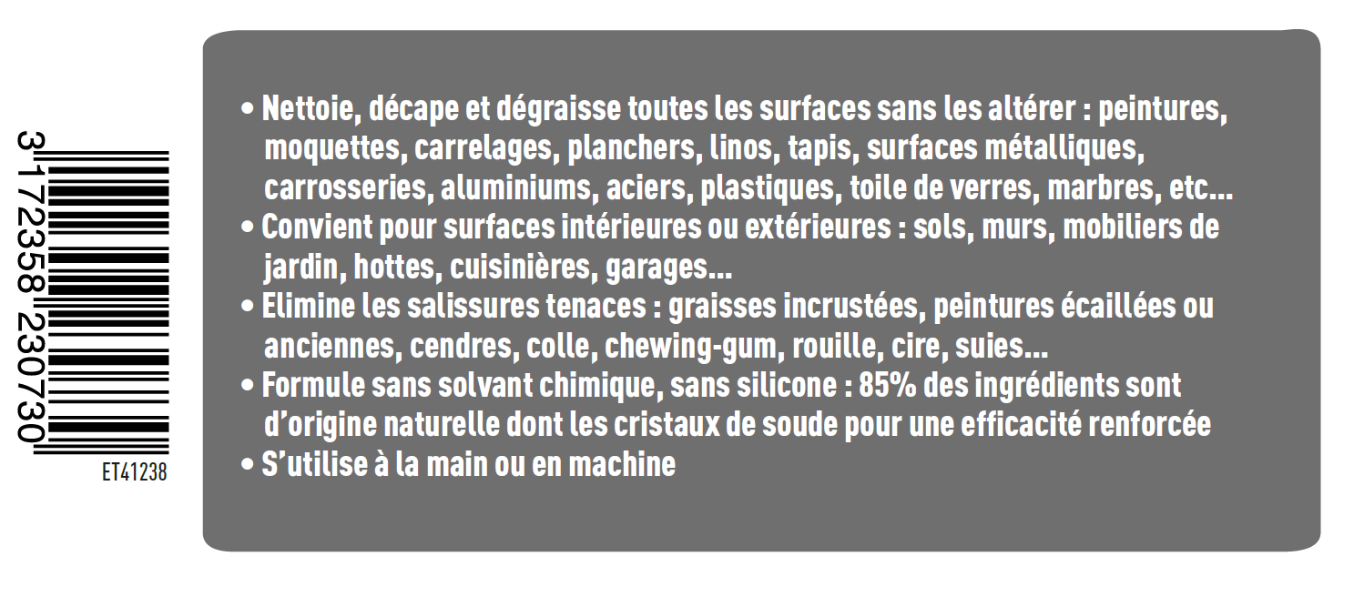 Lessive gros travaux sans rincage 1 L - SPADO - 2