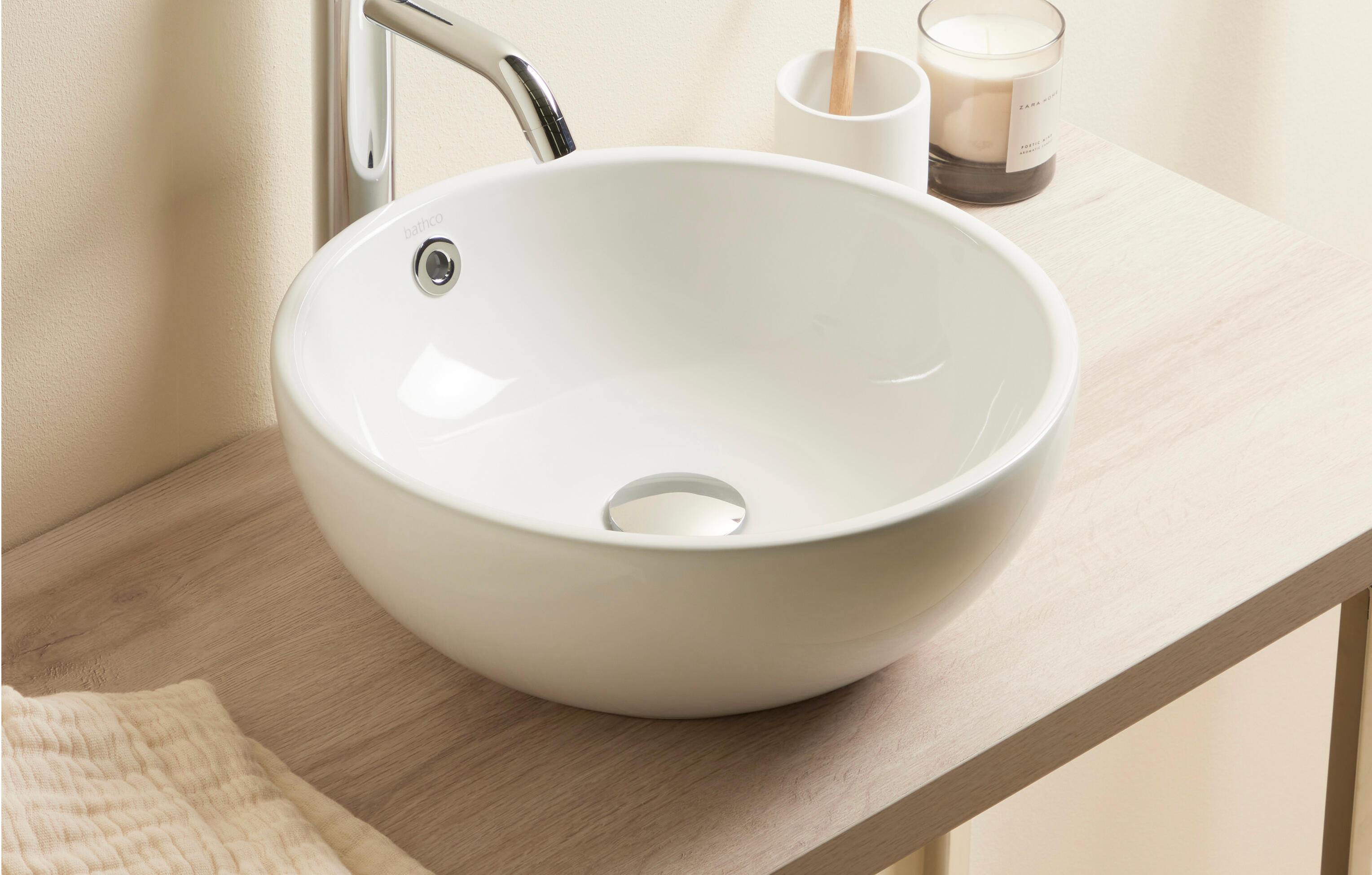 Lavabo de sobreponer nules brillante 38x14.5x38 cm