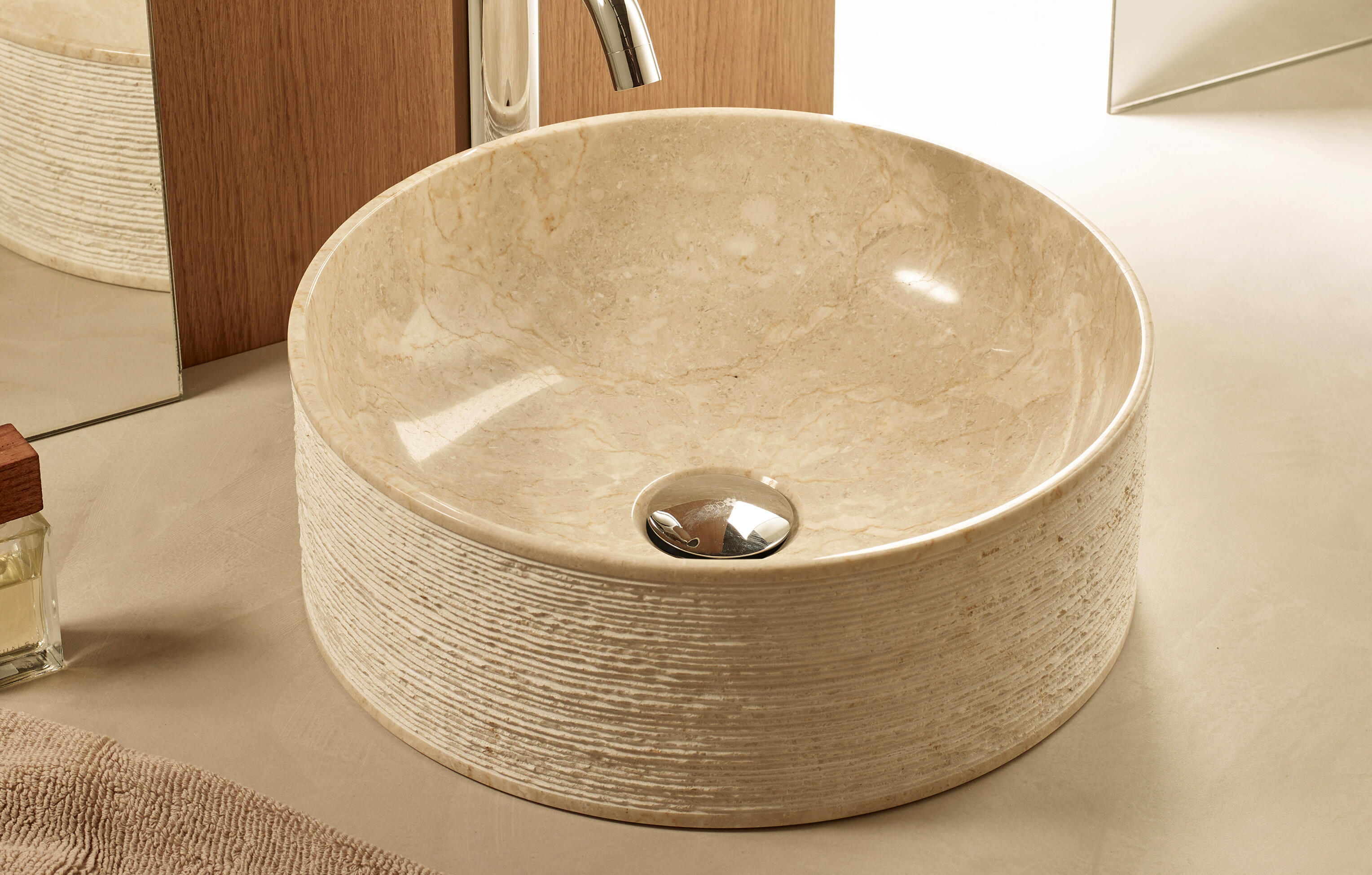 Lavabo de sobreponer morella beige 38x13.5 cm