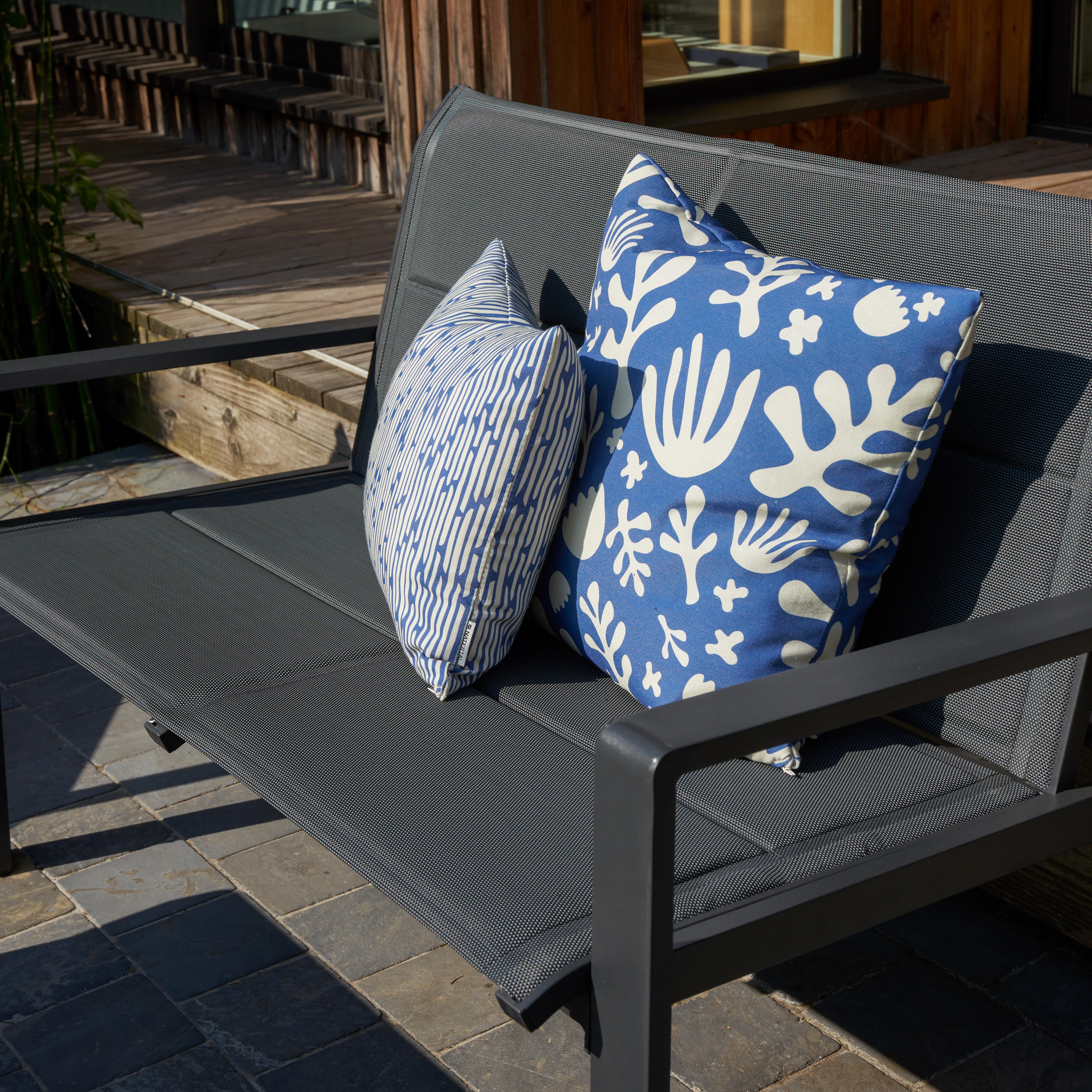 Salon bas de jardin Aramis en aluminium/textilène gris, 4 personnes - 6