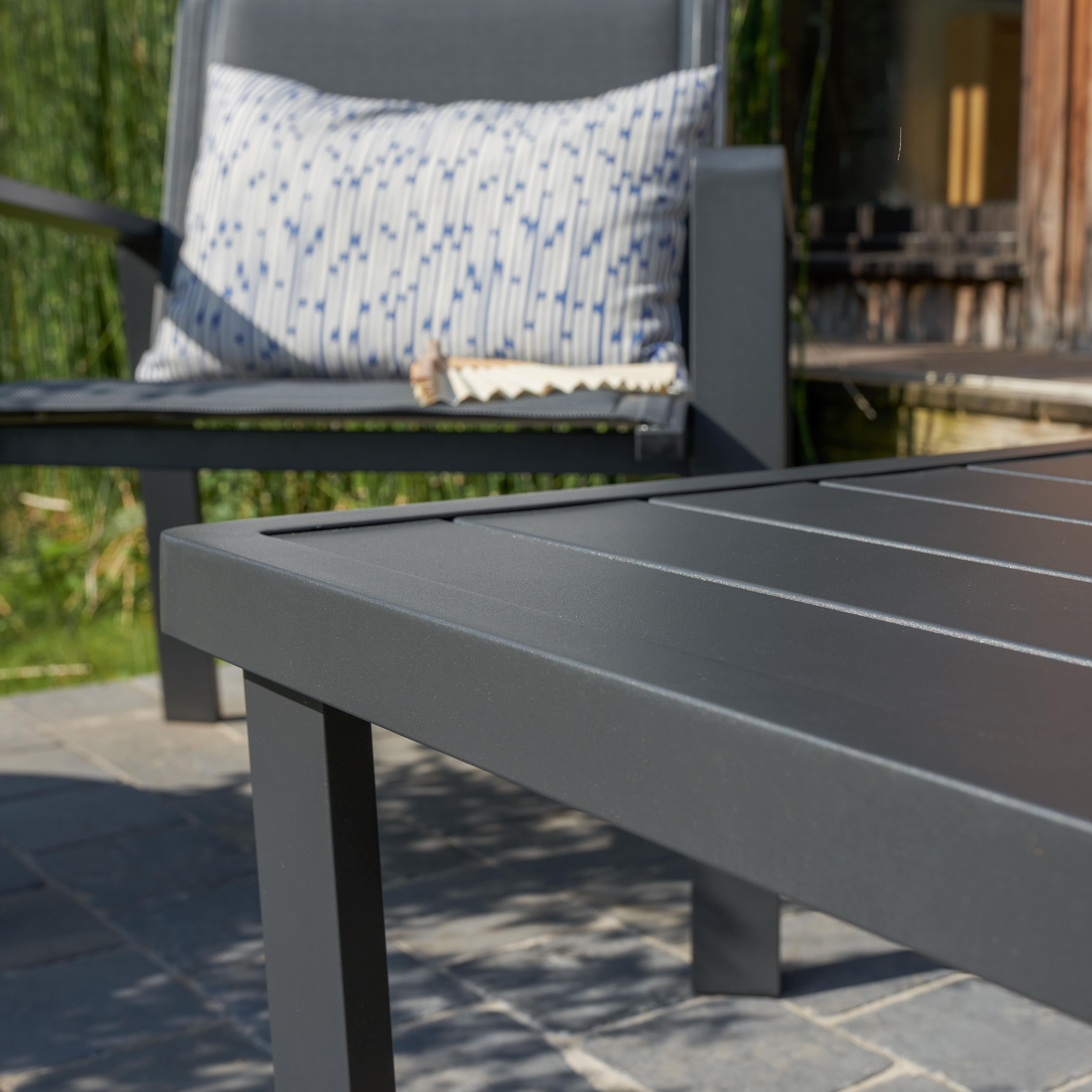 Salon bas de jardin Aramis en aluminium/textilène gris, 4 personnes - 8