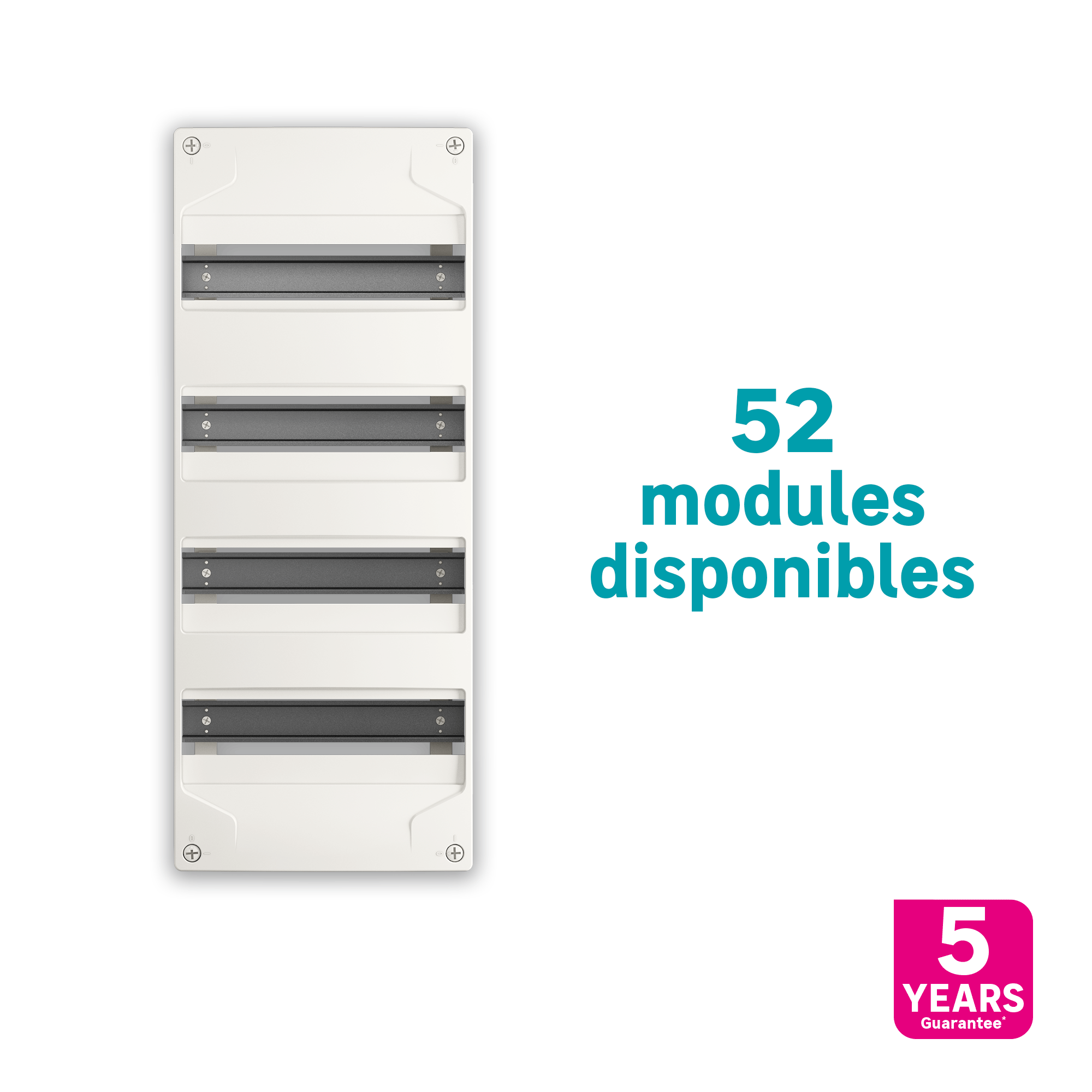 Tableau électrique nu 4 rangées 52 modules LEXMAN - 3