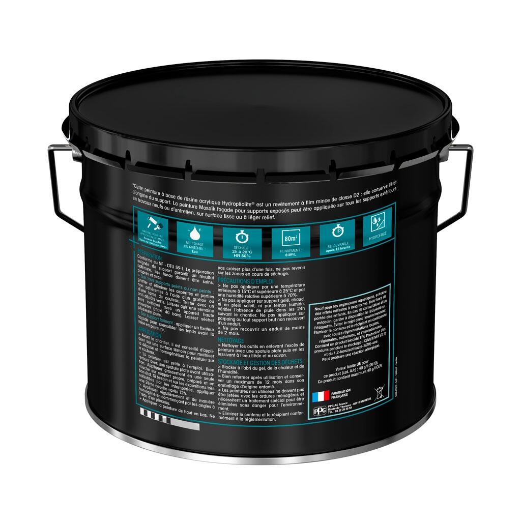 Peinture extérieure façade D2 hydropliolite supports exposés  mat blanc 10 L - MOSAÏK - 2