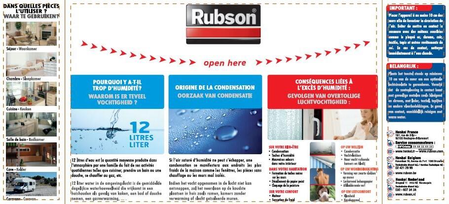 Recharge pour absorbeur d'humidite Basic RUBSON 20m² - 2