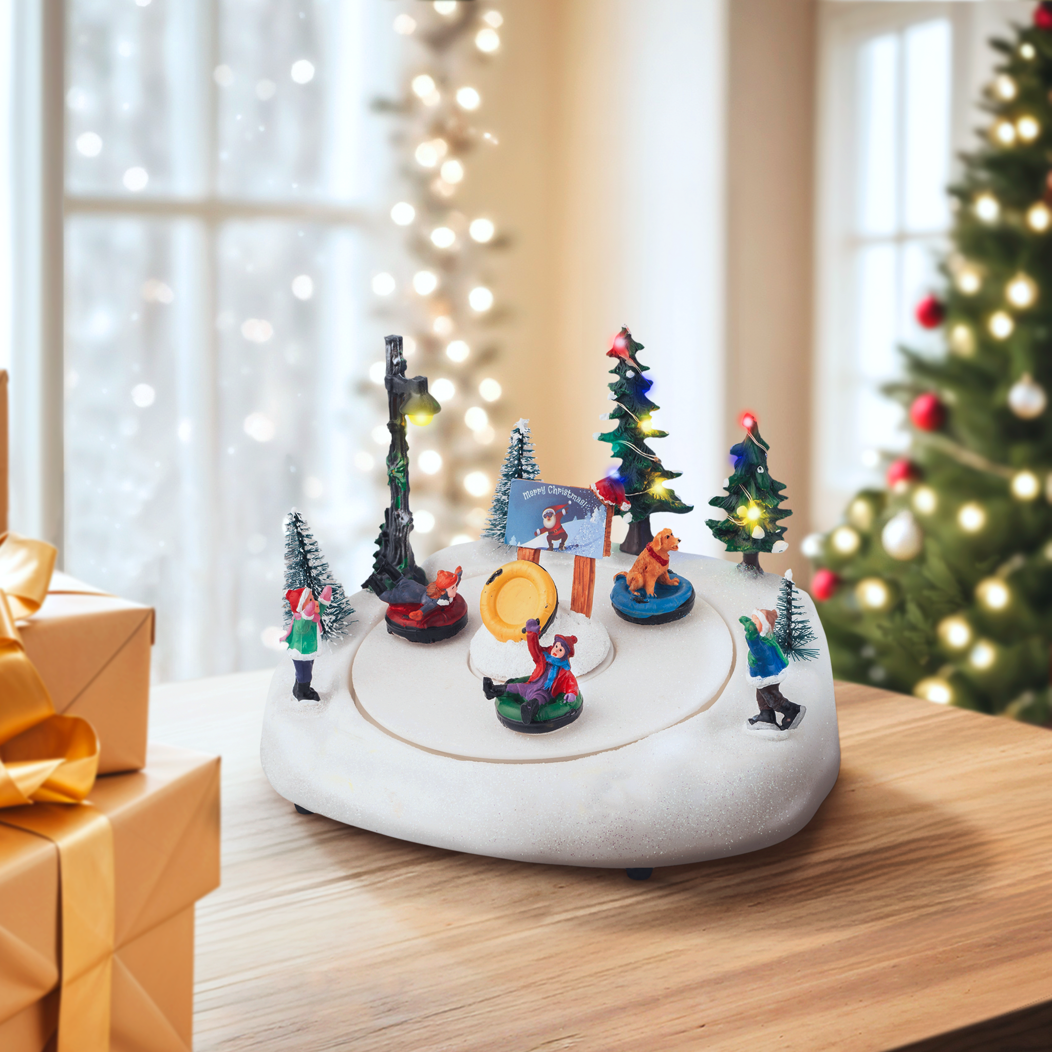 Ciudad animada de Navidad de pvc multicolor con iluminación LED musical - 2