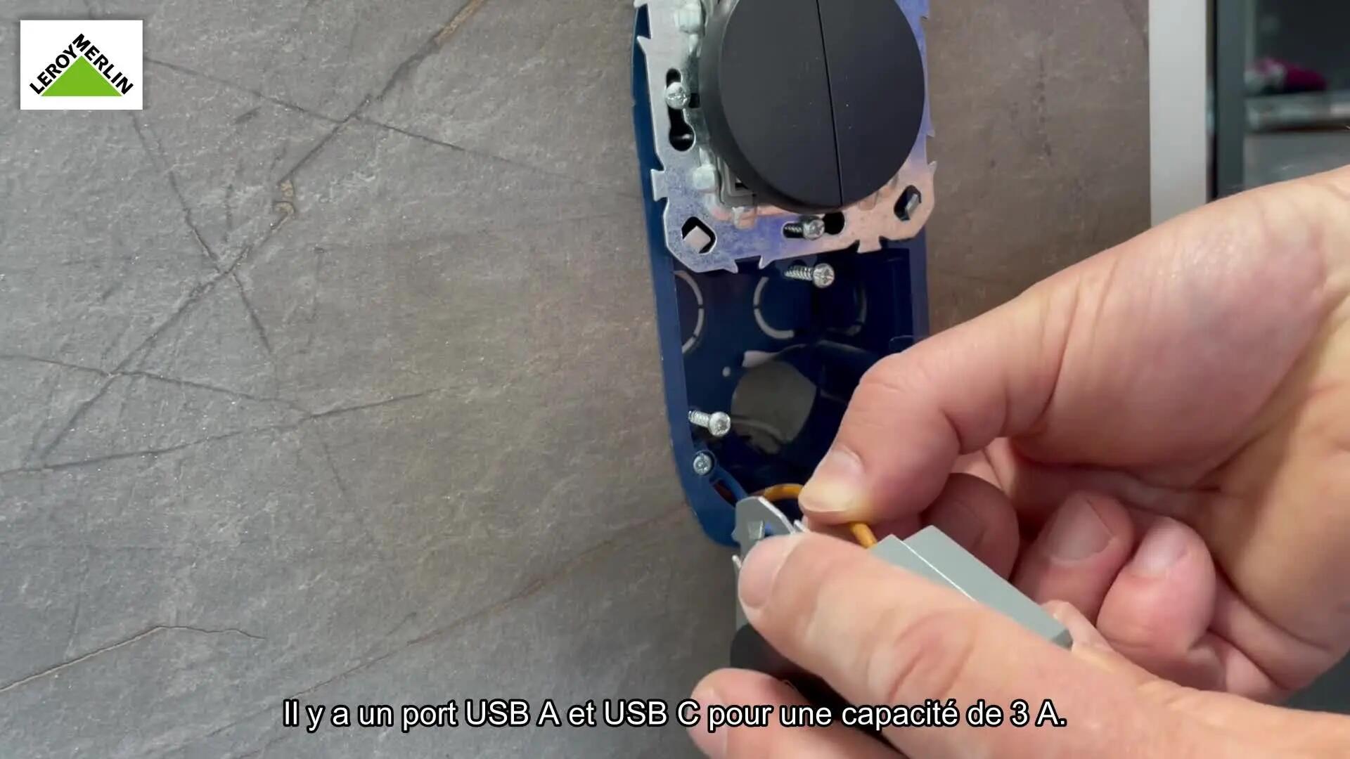 Prise chargeur usb A+C, à assembler Lumia, LEXMAN, black - 6