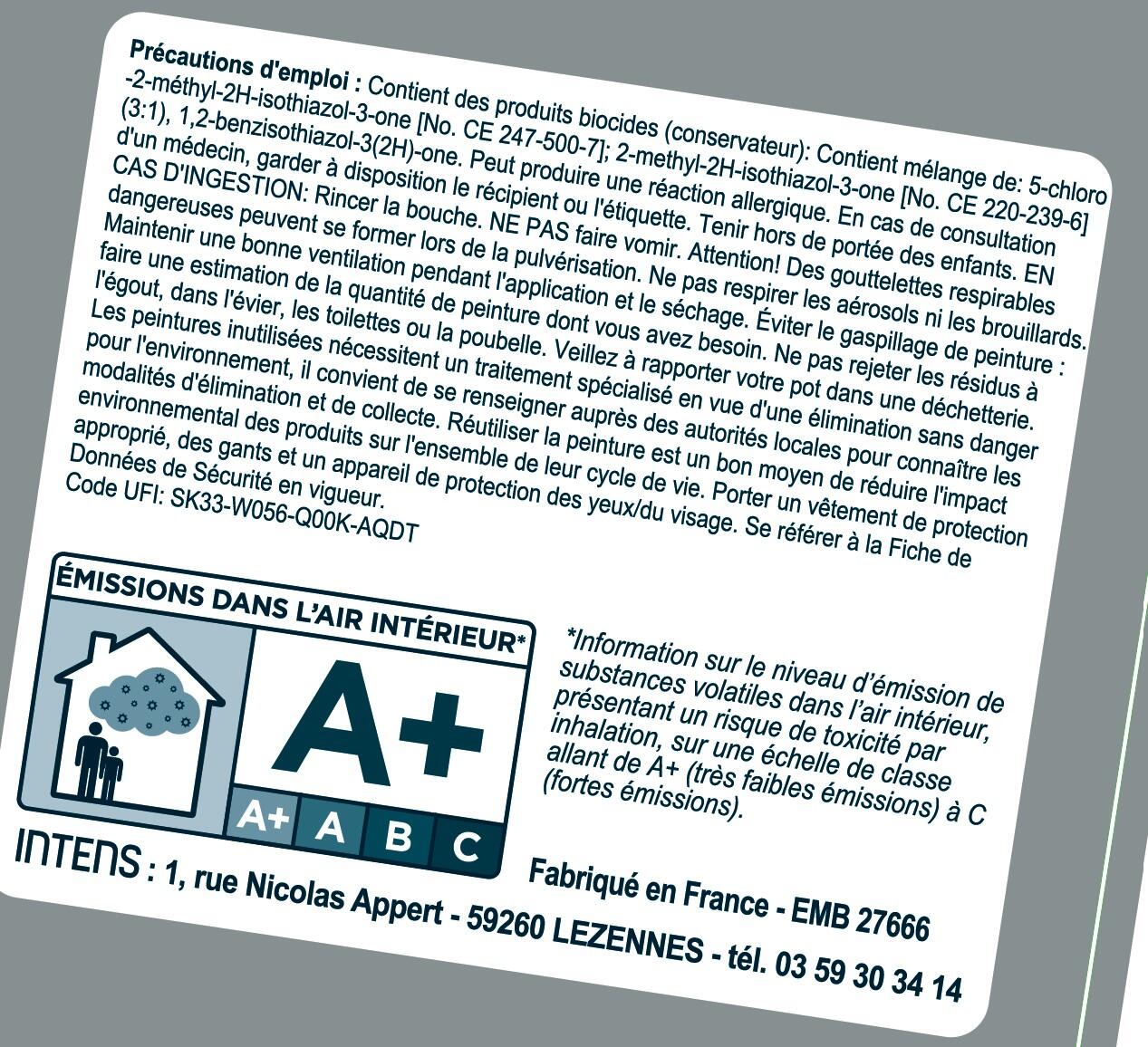 Peinture intérieure multi-supports acrylique monocouche satin blanc 0,5 L - INTENS - 2