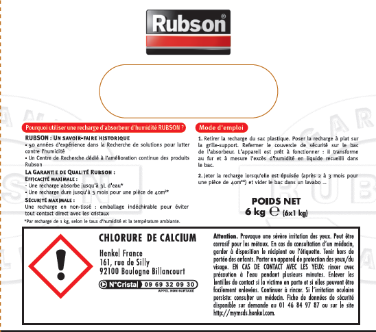 Lot de 6 recharges pour absorbeur d'humidité RUBSON - 2