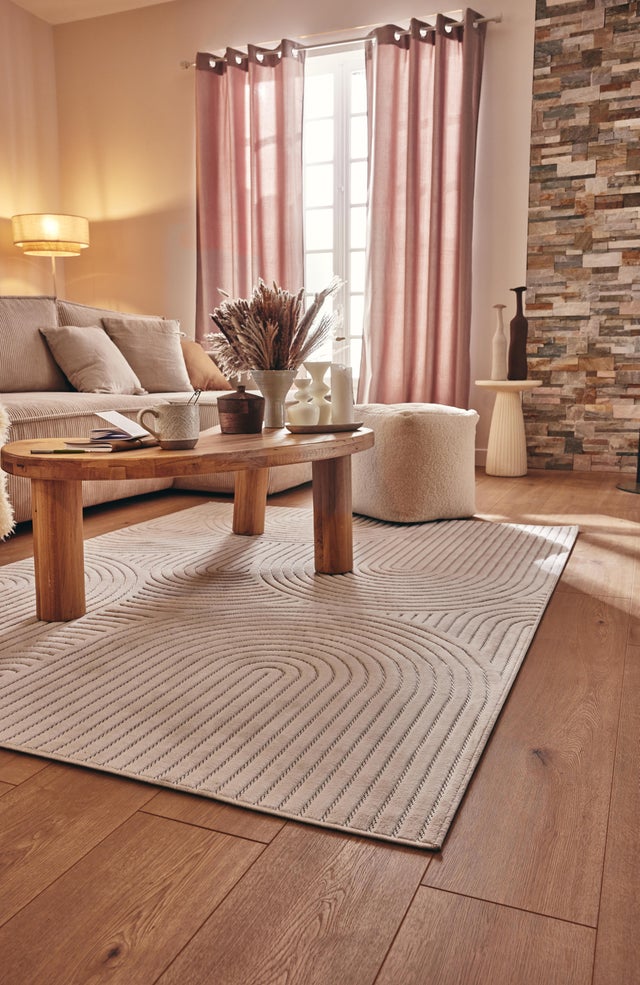 Tapis intérieur LANZAROTE blanc rectangulaire, l.150 x L.200 cm