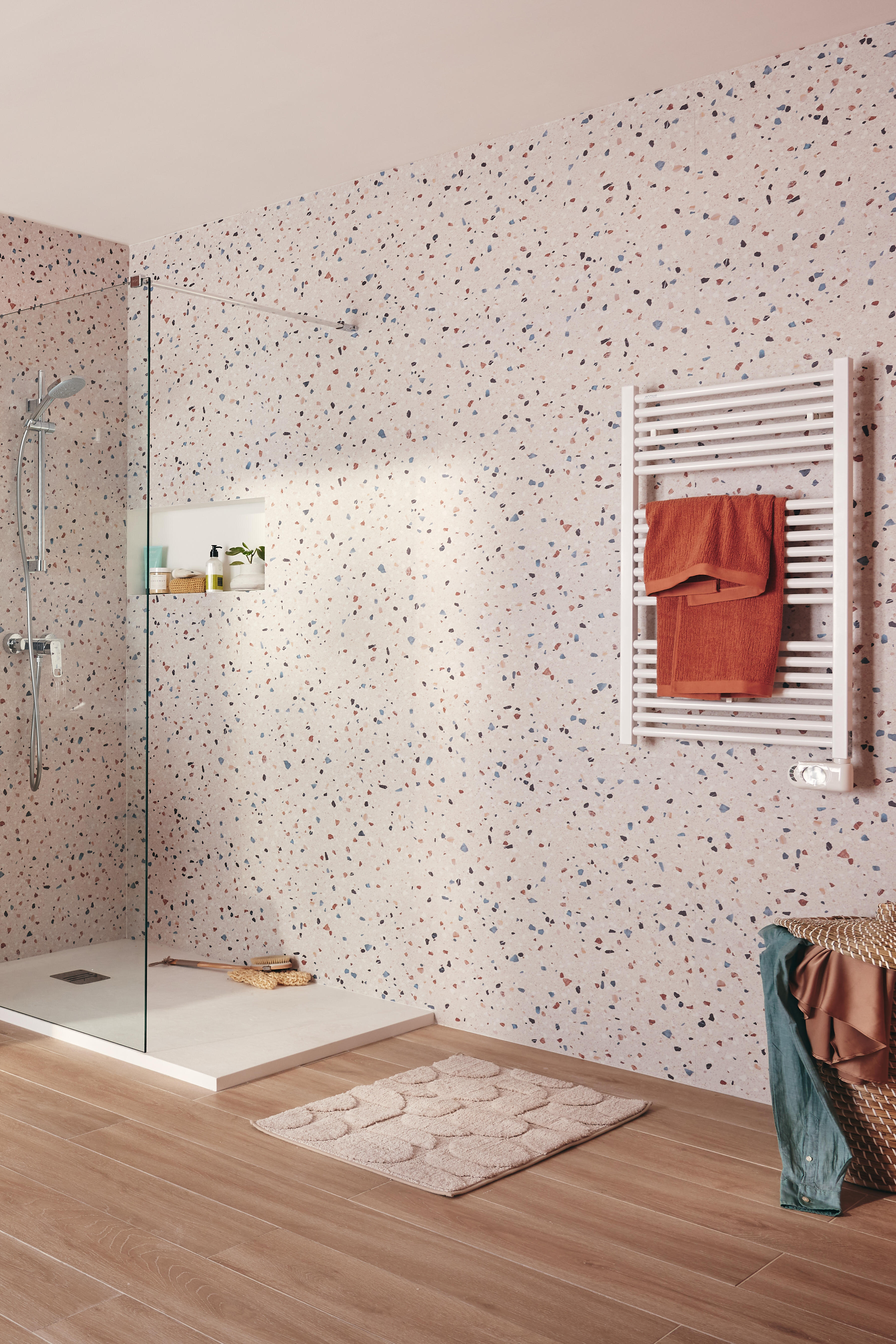 Receveur de douche extraplat, résine, blanc L.120 x l.90 cm, Remix light - 3