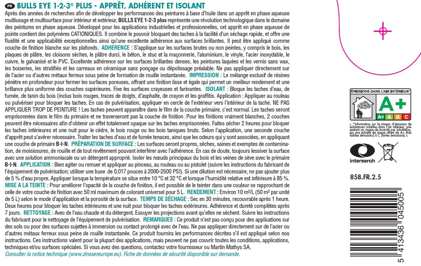 Zinsser bulls eye+ prim isolan univ 2,5l - 2