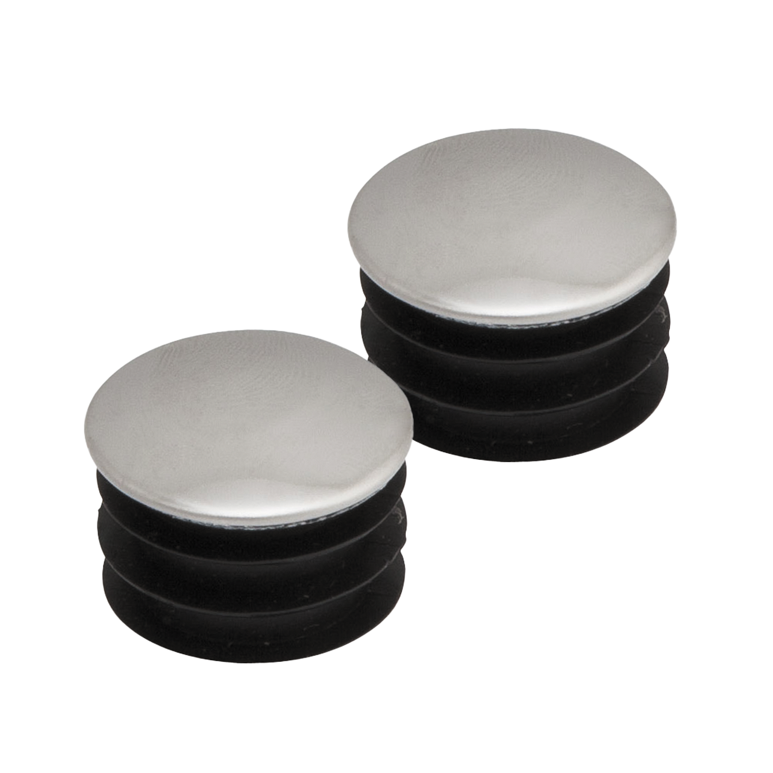 Zaślepka płaska do drążka do szafy Tris Black chrom czarna śr. 25 mm Q25 2 sztuki