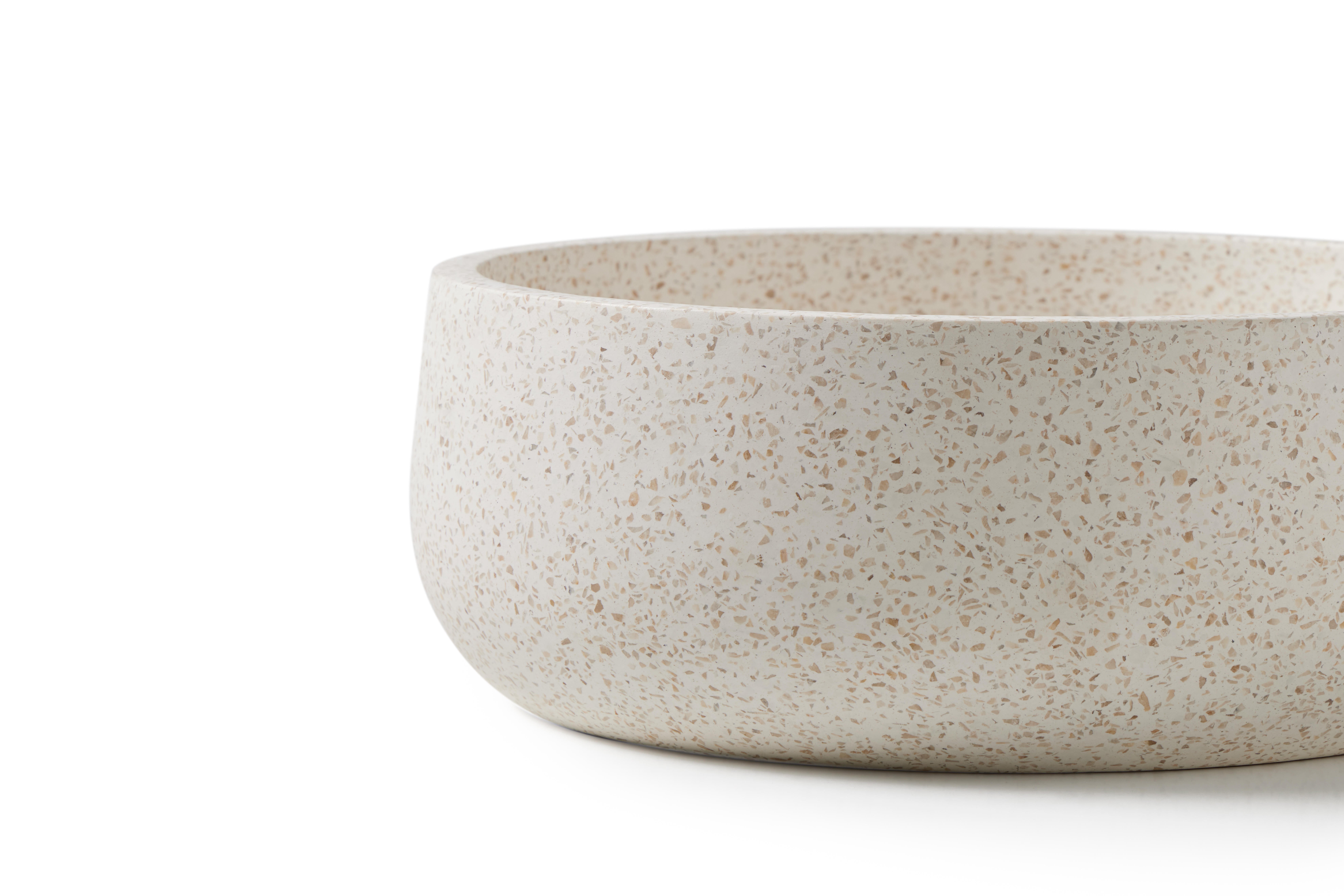 Lavatório de pousar 39x14x39 cm bege mate Florencia Terrazo - 11