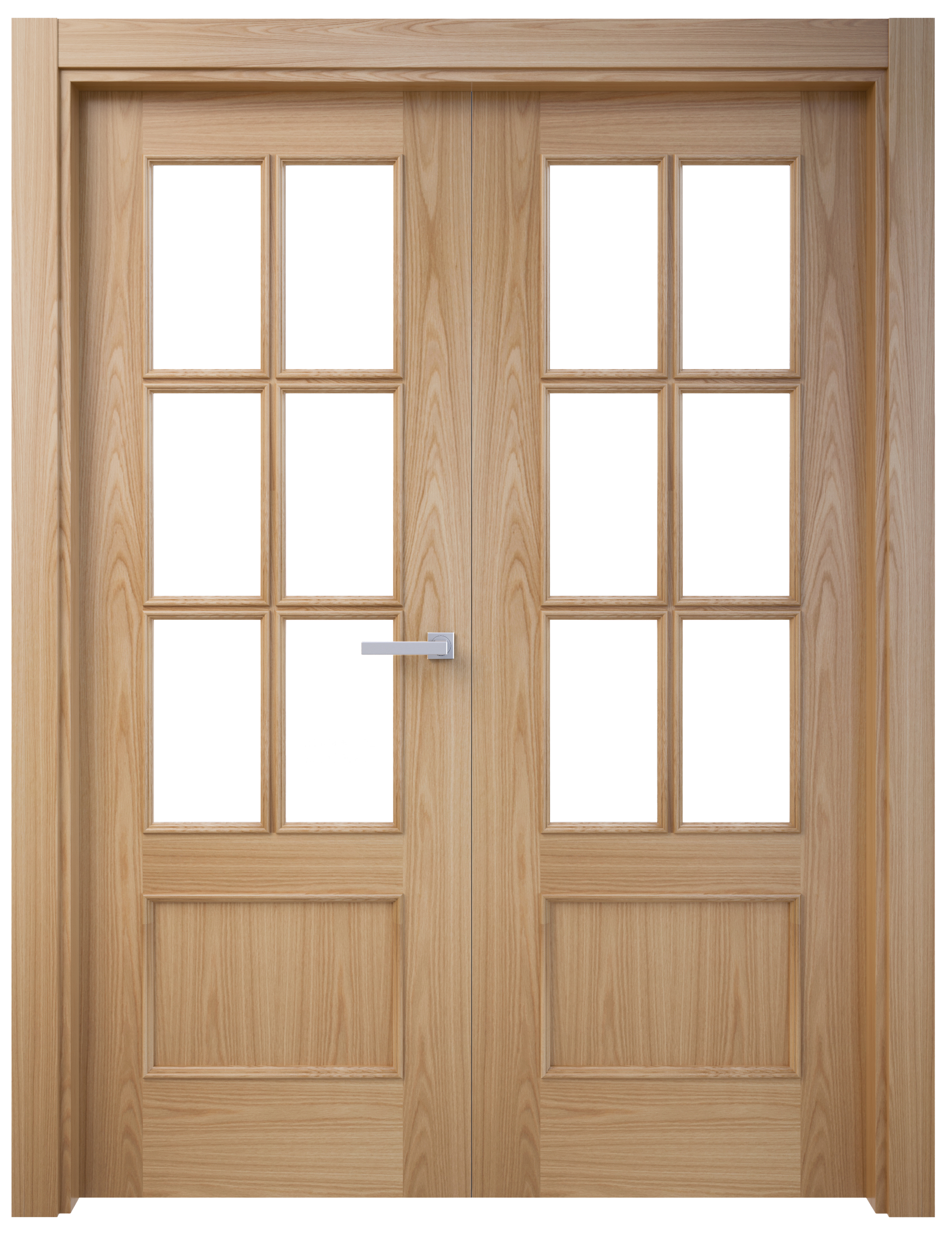 Puerta de interior abatible doble vidriera con cristal incluido maciza acabado barnizado line plus atenas roble apertura izquierda cerco de 7x3 anchura 145 cm