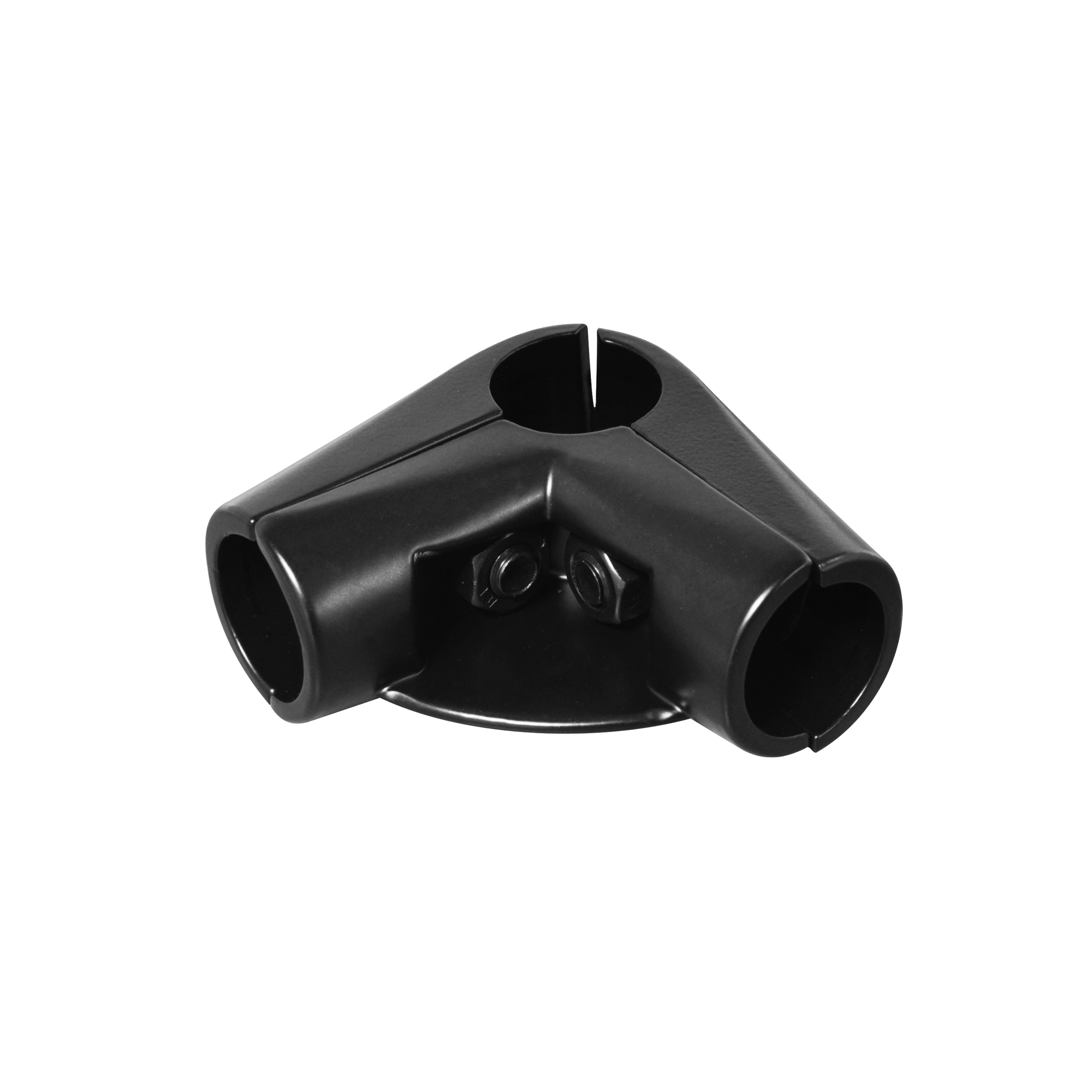 Złącze dwuramienne z półką do drążka szafy Tris Black śr. 25 mm Q25