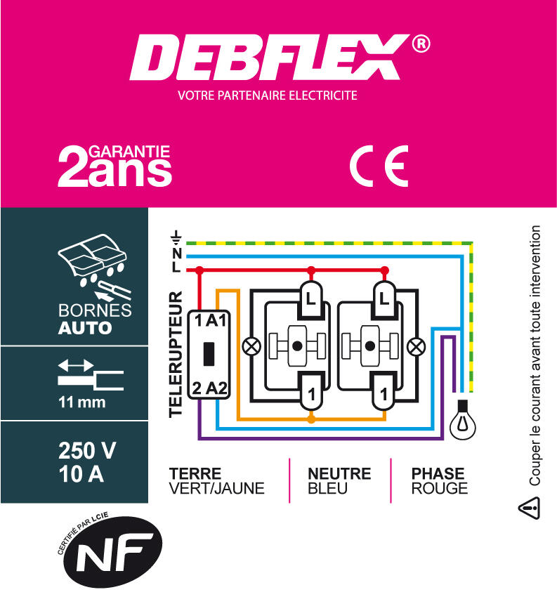 Interrupteur poussoir BLOK - DEBFLEX - 3
