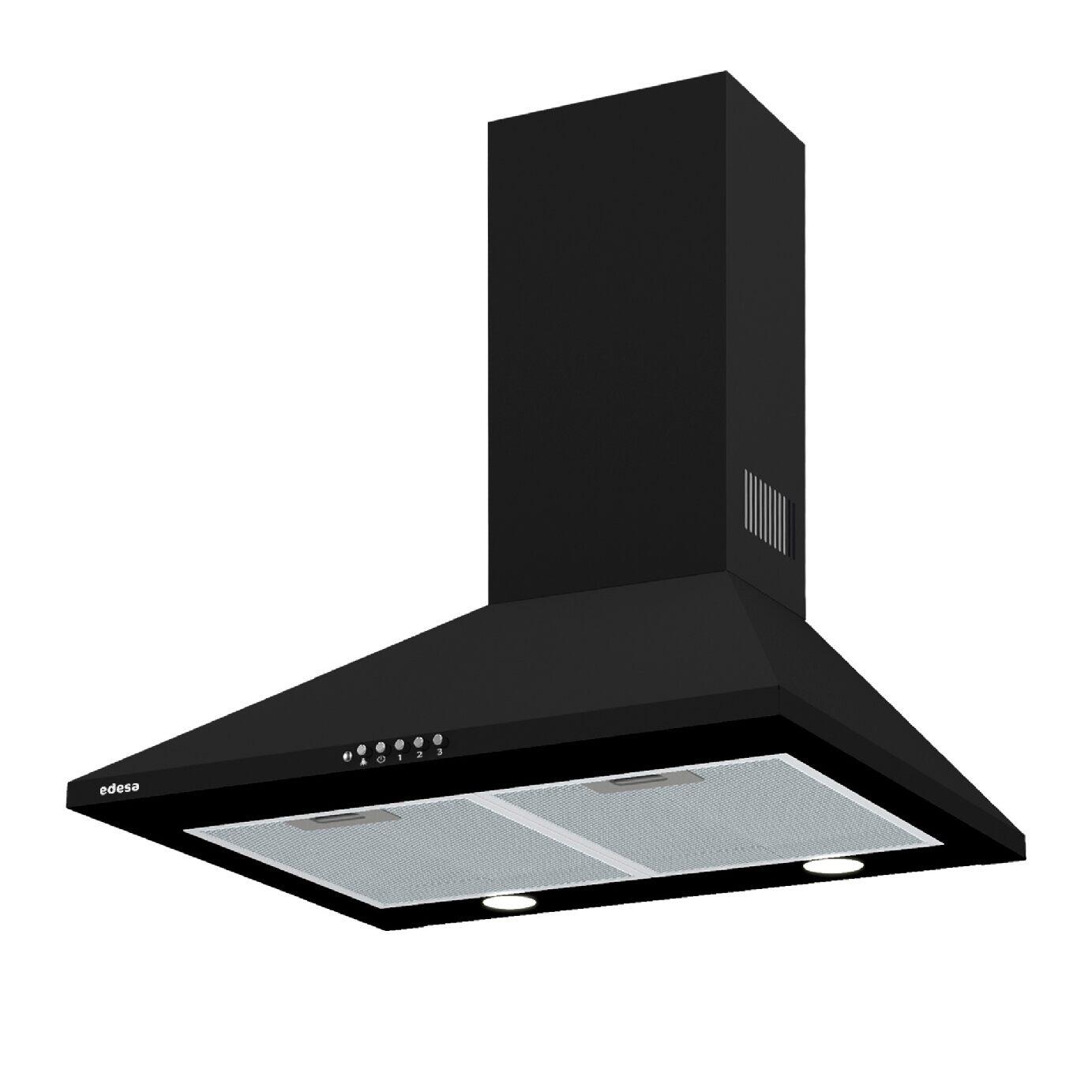 Campana de pared edesa campana ecp 6611bk 60 cm 645 m³/h negro clase c