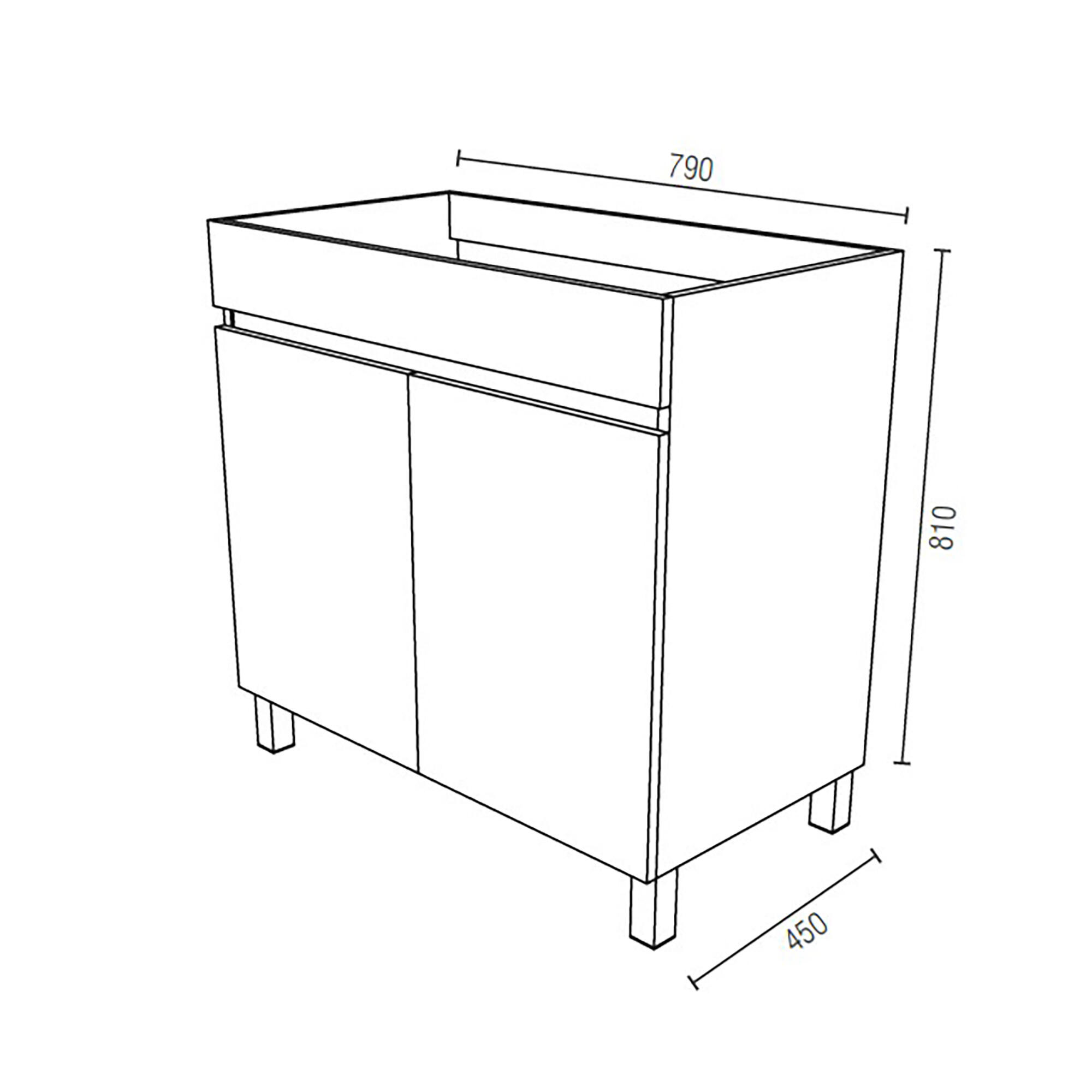 Móvel com lavatório 80cm 2 portas branco AML Zip - 5