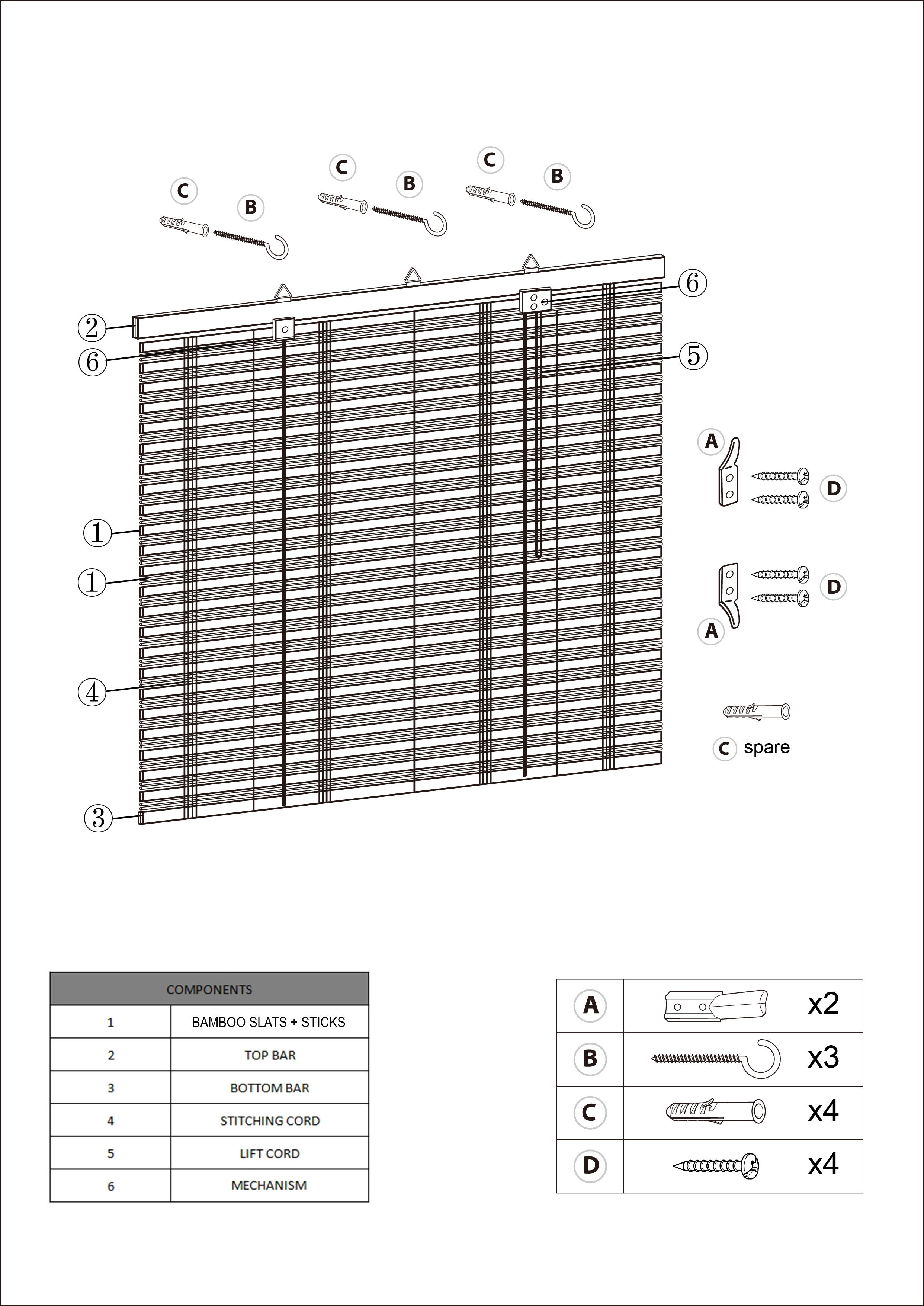 Store enrouleur tamisant Bambou izana extérieur chocolat, l.180 x H.300 cm, INSP - 10