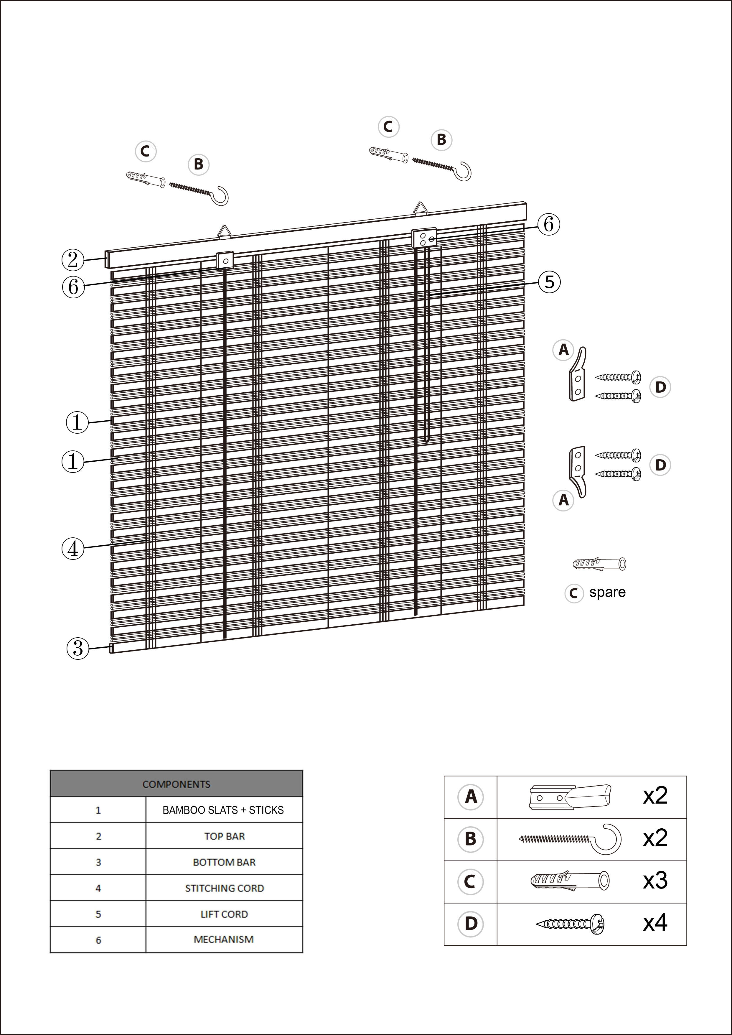 Store enrouleur tamisant Bambou izana extérieur chocolat, l.80 x H.300 cm, INSPI - 10