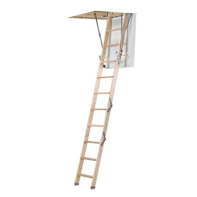 Escalier escamotable droit structure bois, 90x60cm avec trappe de 36mm, DOLLE