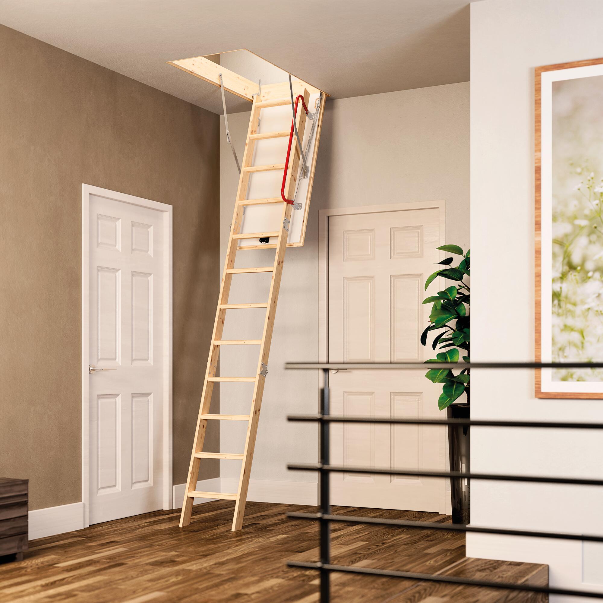Escalera escamoteable pino plegable alto máximo 282cm euroiso pro 40 de 120x60cm