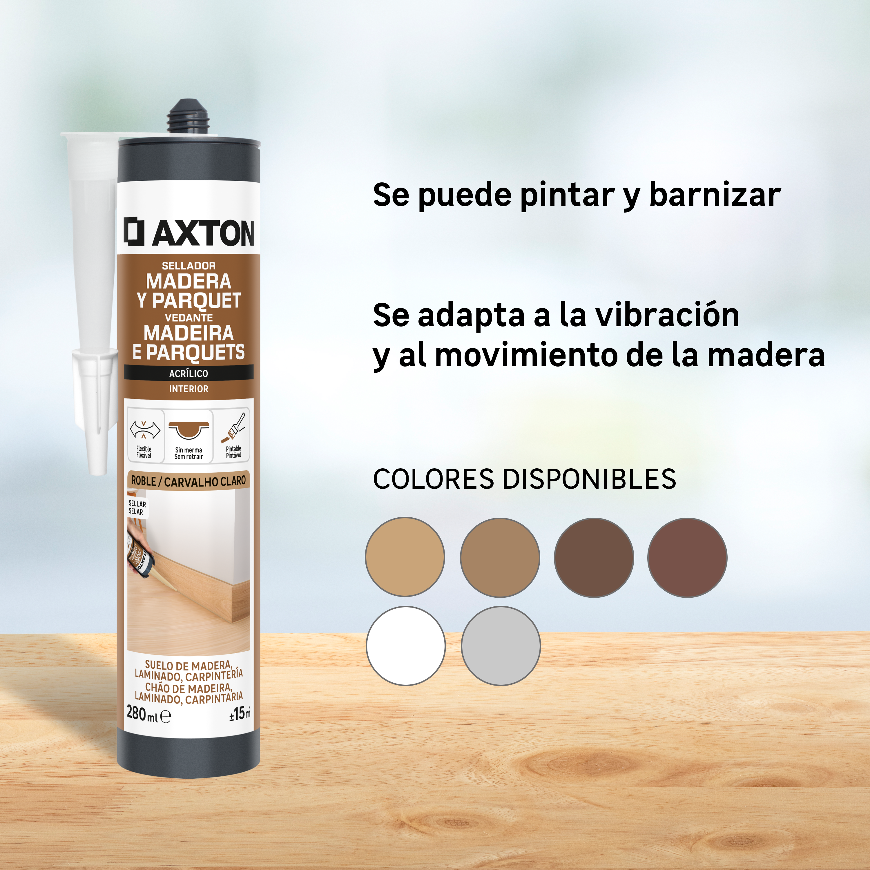 Masilla AXTON 280ml roble claro - 6