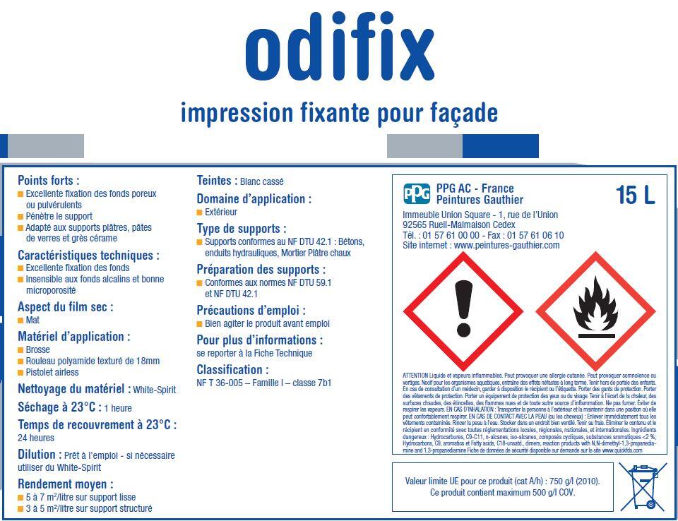 Sous-couche façade extérieure mat blanc 15 L Odifix - GAUTHIER - 4