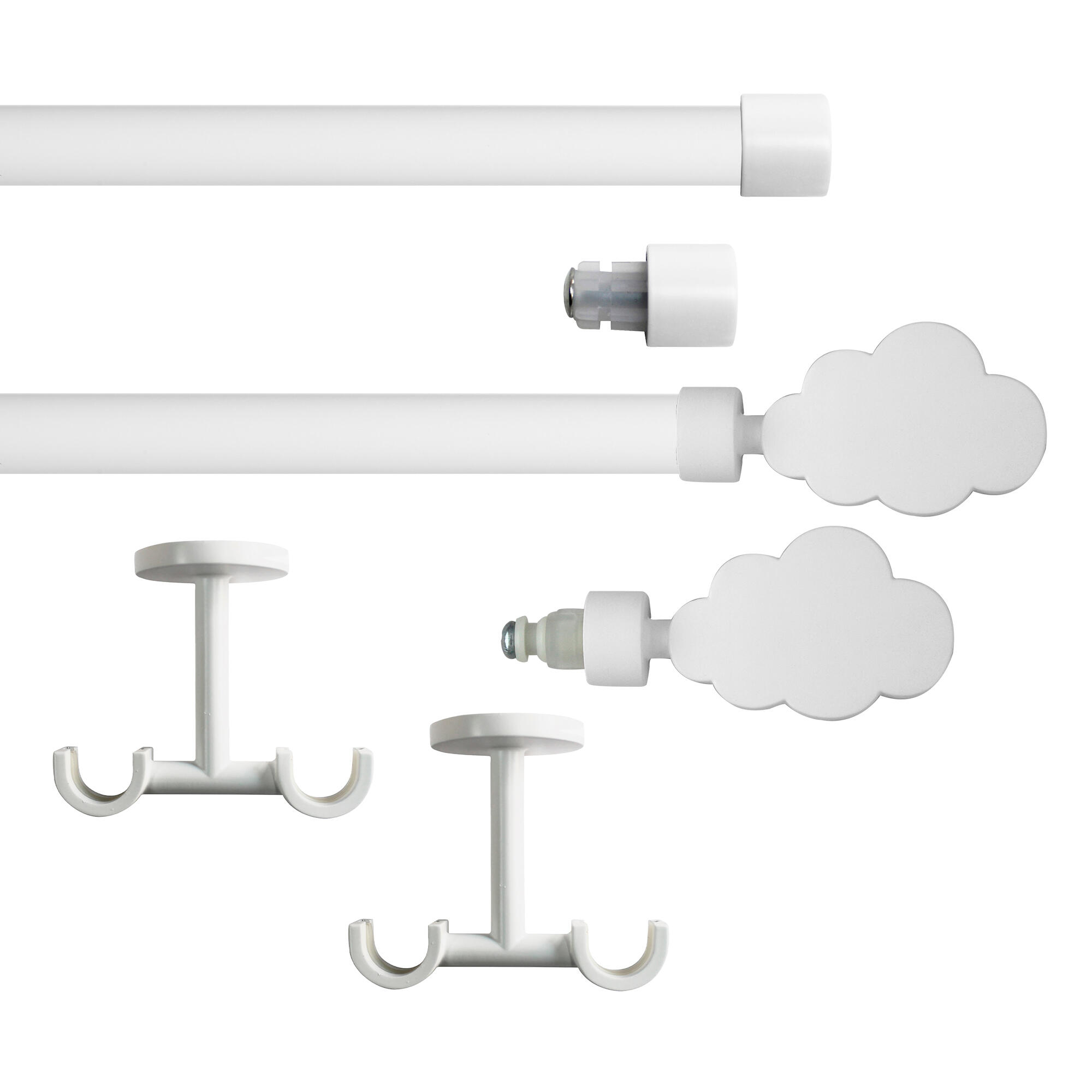 Set 2 barras de metal diámetro 20mm blanco a techo 1.50m inspire cloud