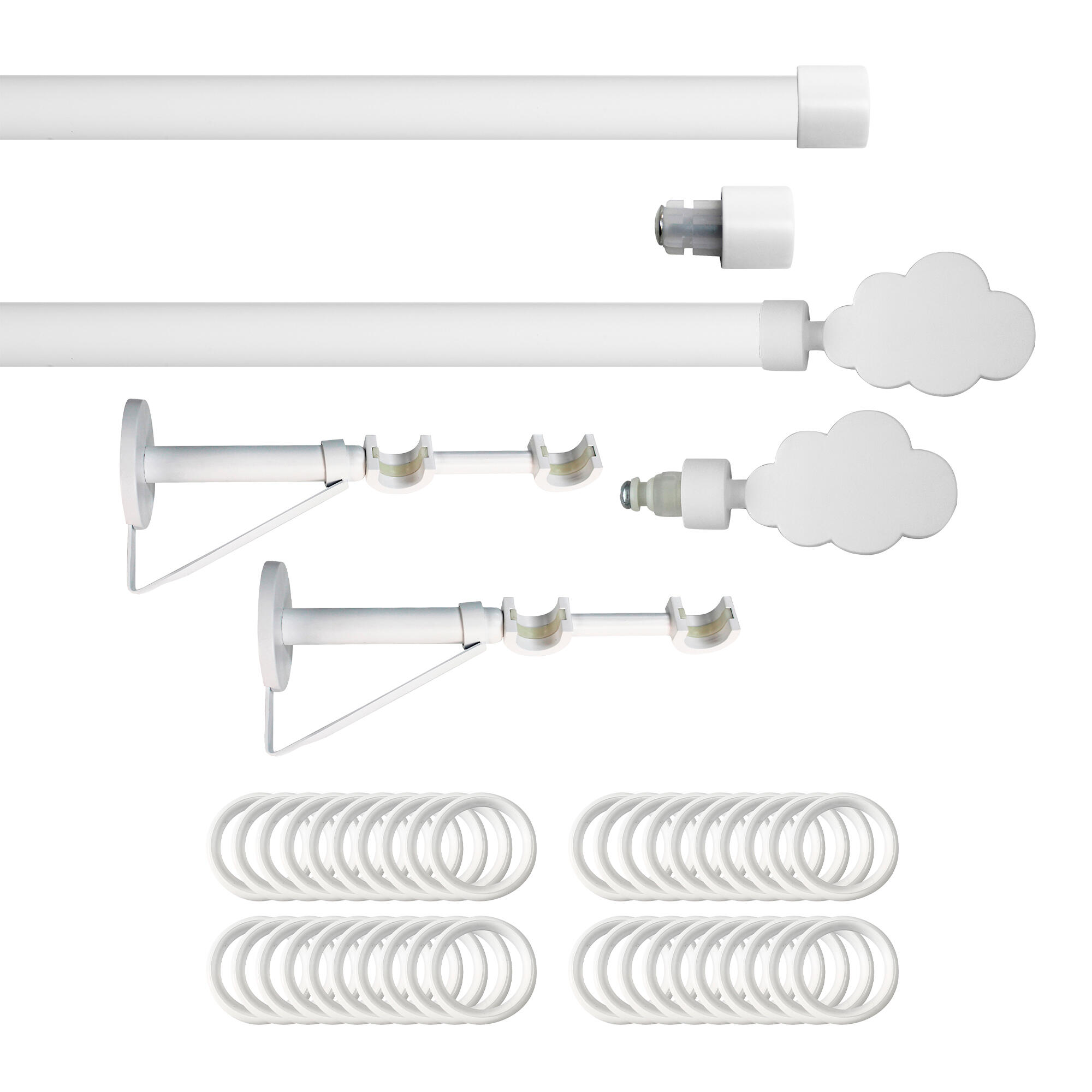Set 2 barras de metal diámetro 20mm bl a pared 1.5m inspire con anillas cloud