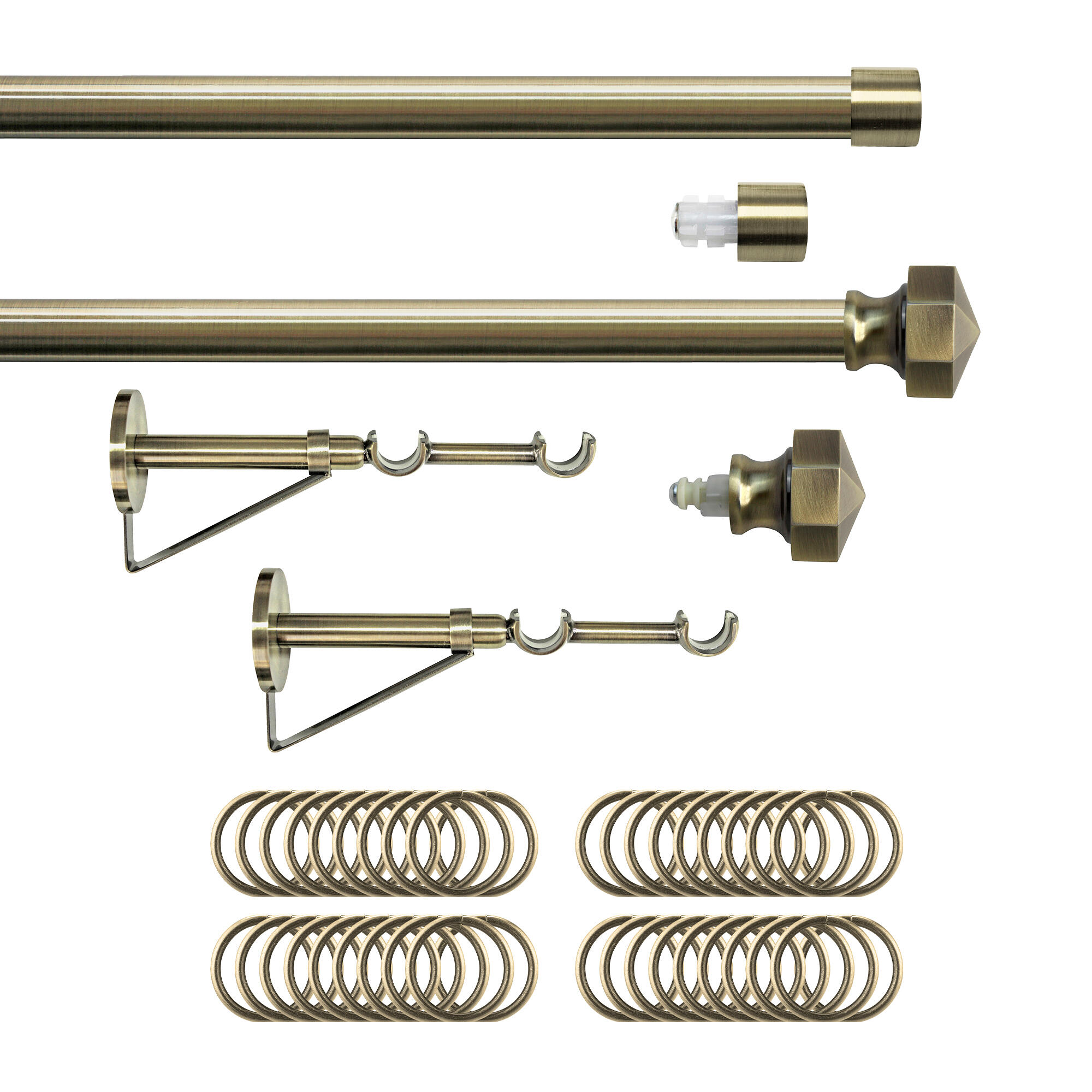 Set 2 barras de metal diámetro 20mm bronce a pared 2m inspire con anillas facet