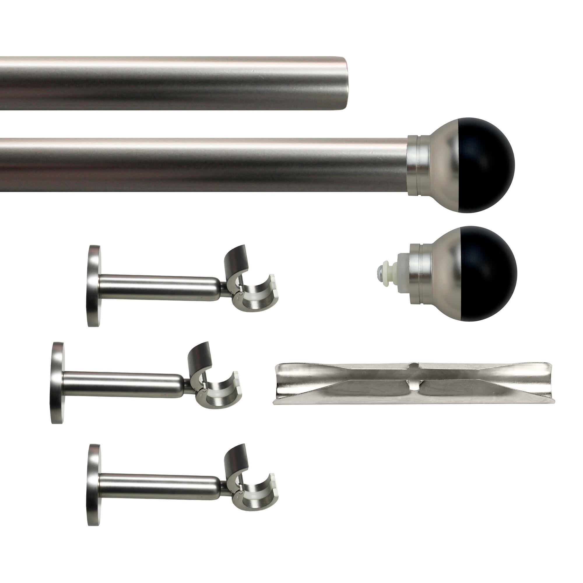 Set barra de metal diámetro 28mm cromo a pared 3m inspire bola bicolor