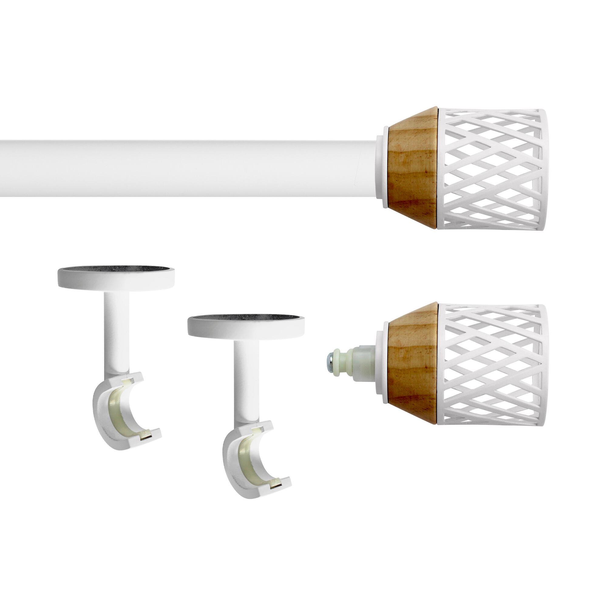 Set barra de metal diámetro 20mm blanco a techo 2.5m inspire organic