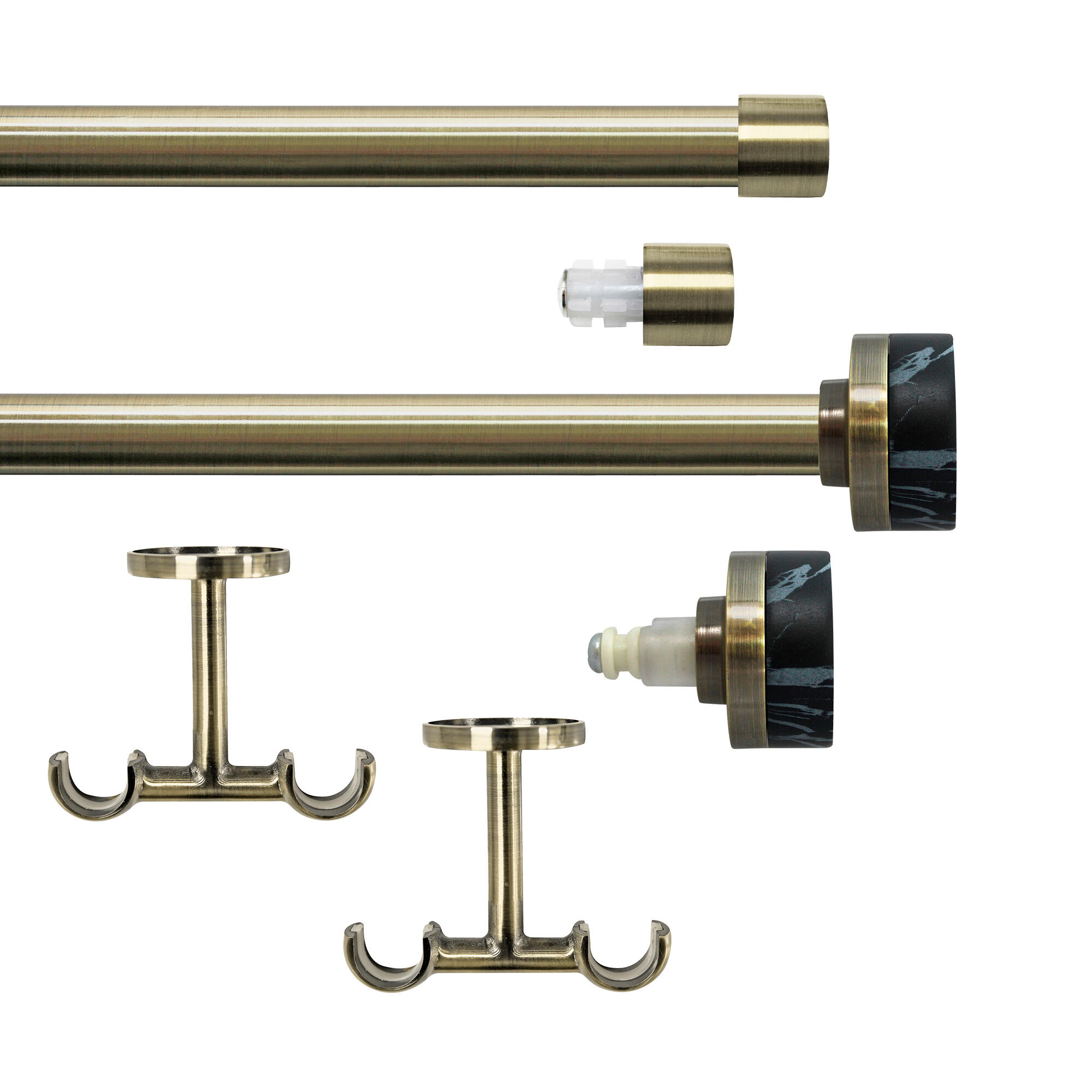 Set 2 barras de metal diámetro 20mm bronce a techo 2.5m inspire marble