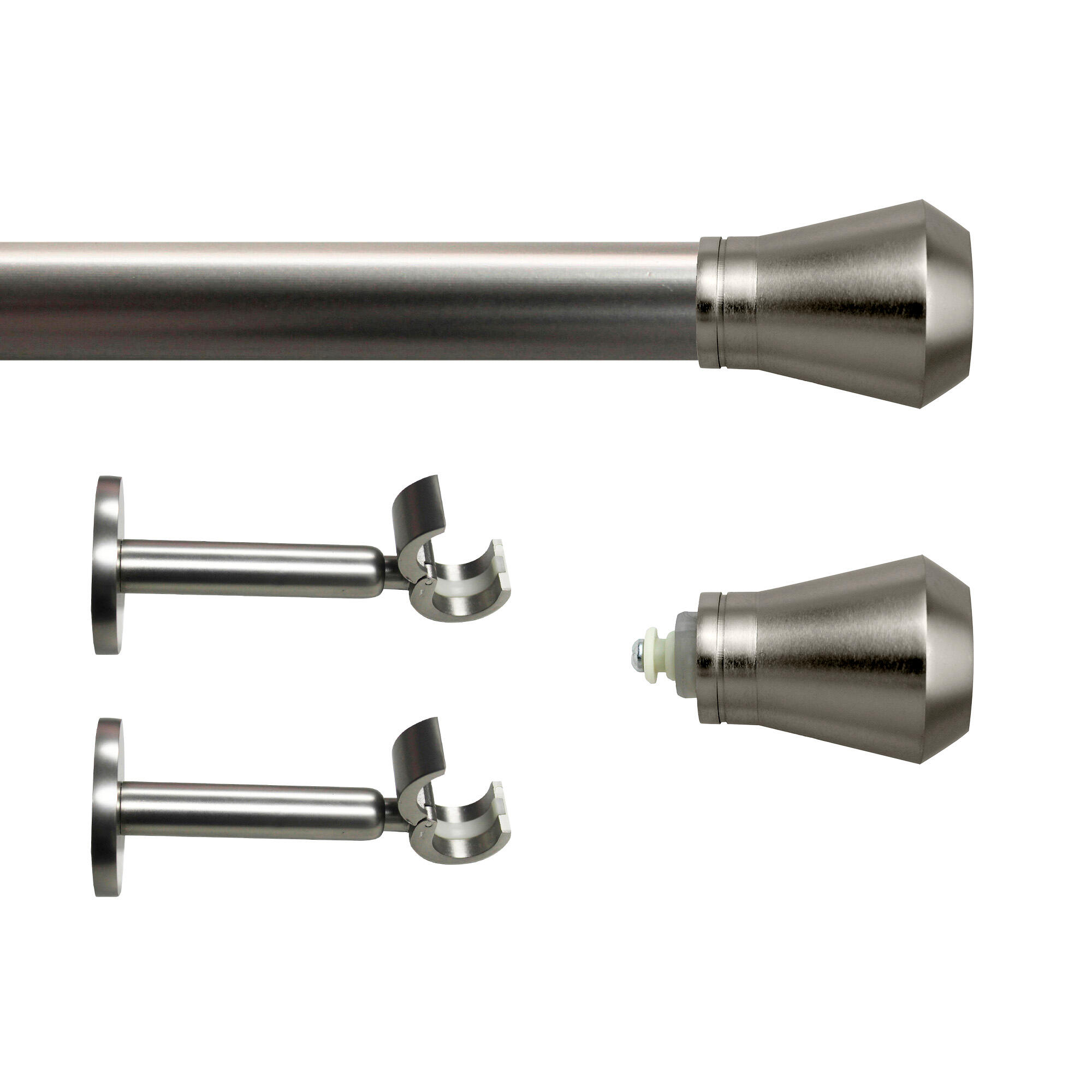Set barra de metal diámetro 28mm cromo a pared 1.50m inspire kali totem