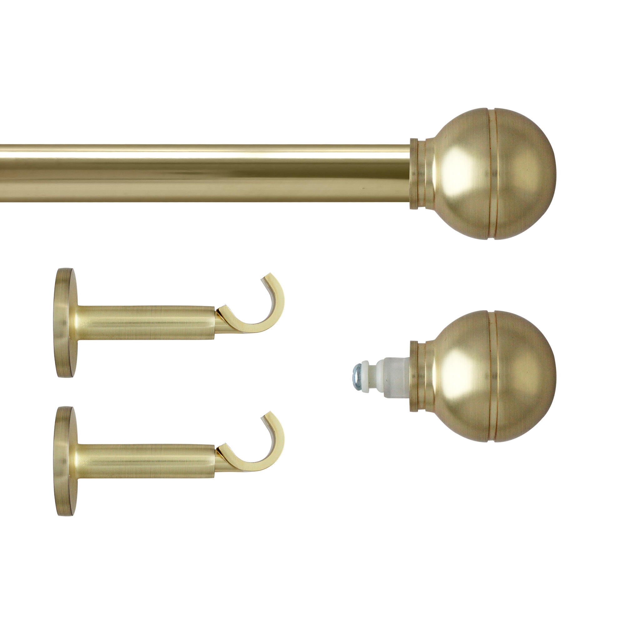 Set barra de metal diámetro 20mm glamy oro a pared 2m inspire bola