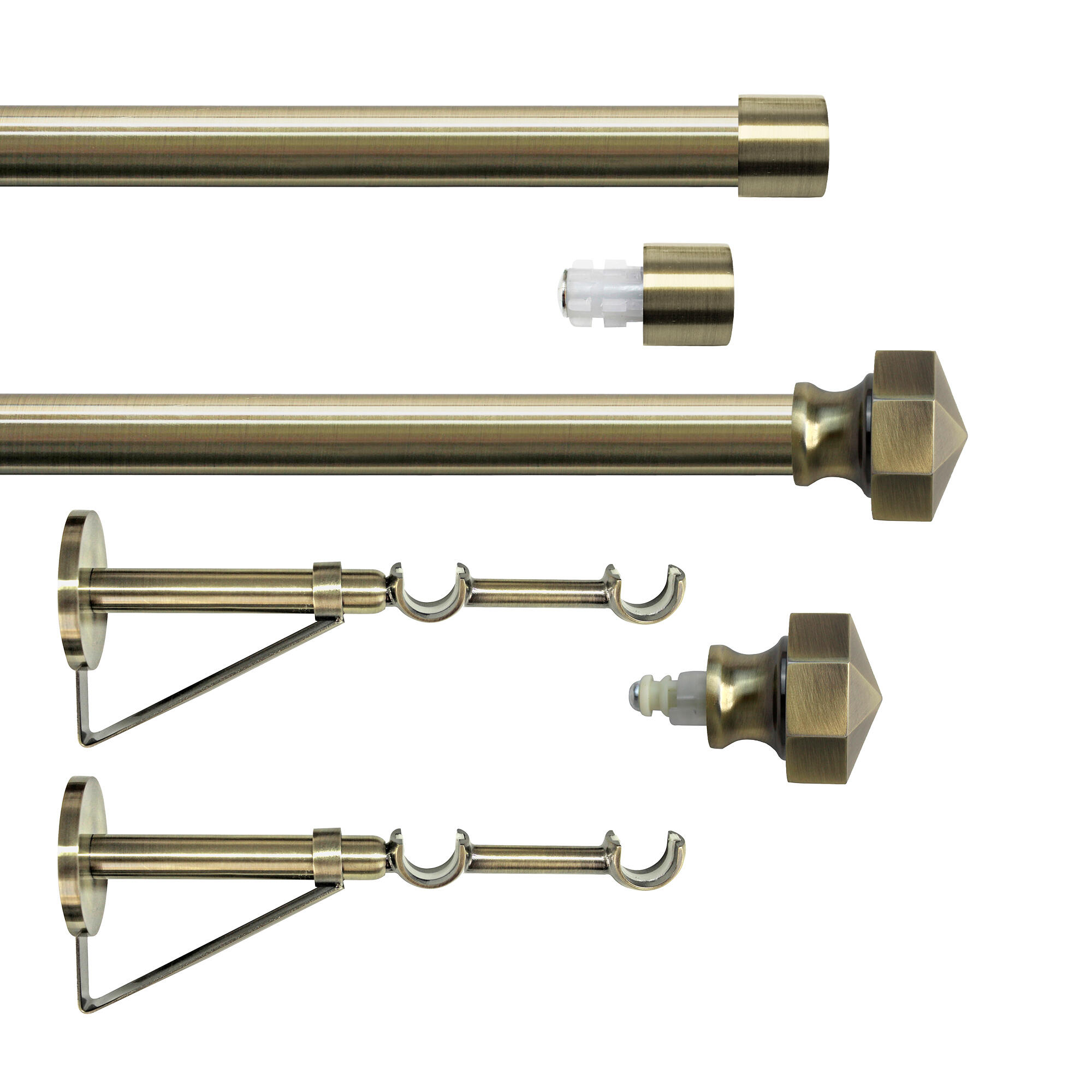 Set 2 barras de metal diámetro 20mm bronce a pared 2m inspire facet