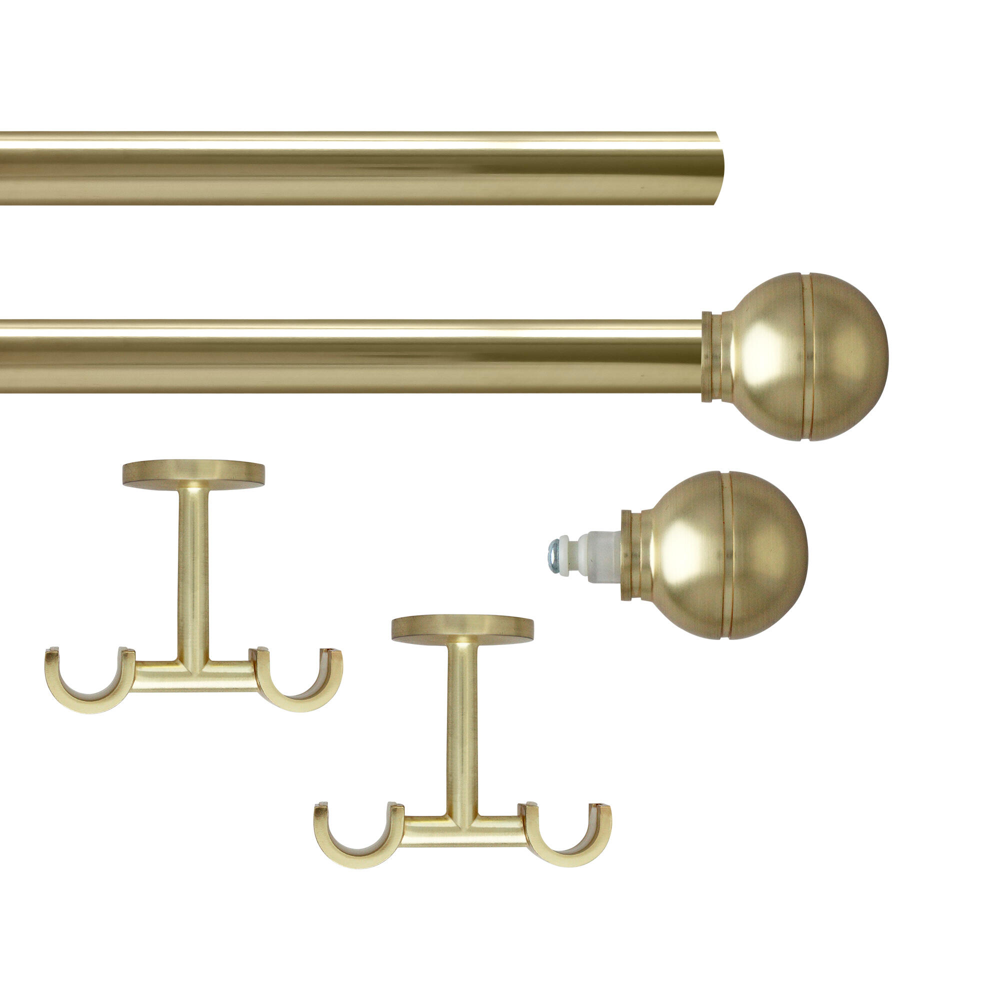 Set 2 barras de metal diámetro 20mm glamy oro a techo 1.50m inspire bola
