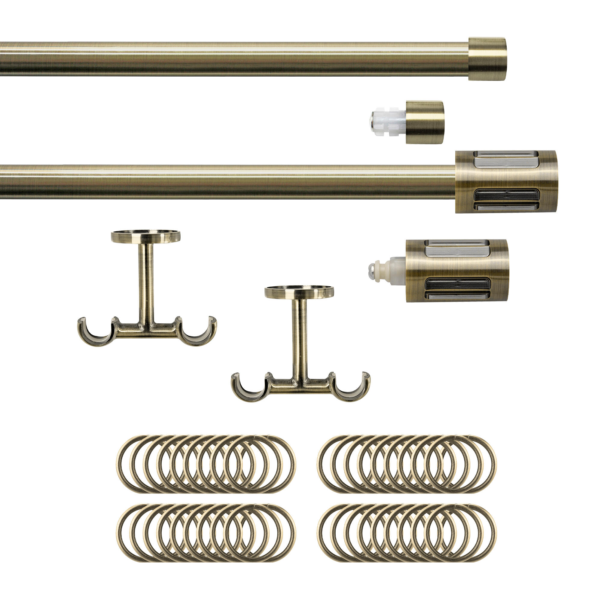 Set 2 barras de metal diámetro 20mm bronce techo 2m inspire con anillas classik