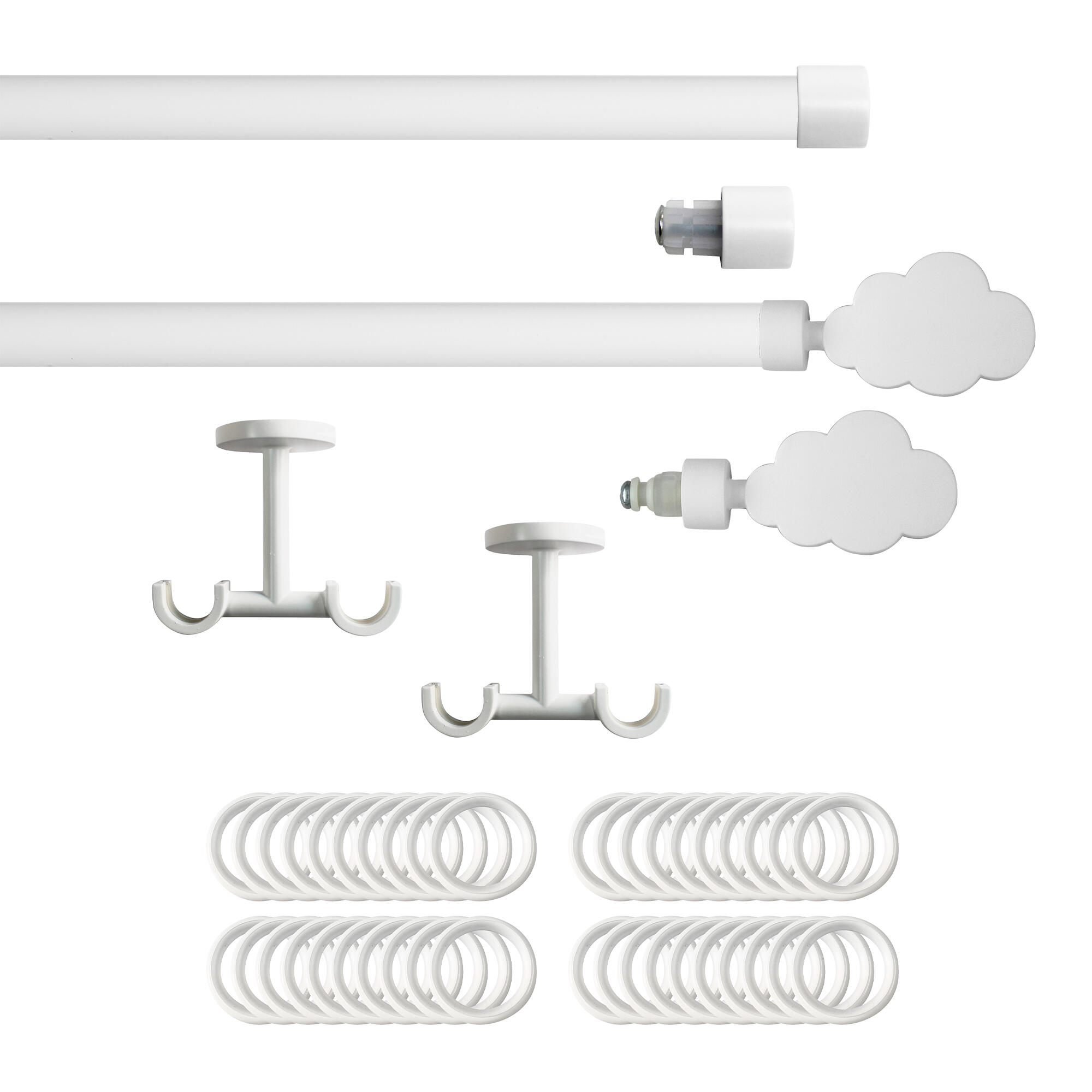 Set 2 barras de metal diámetro 20mm bla techo 2.5m inspire con anillas cloud