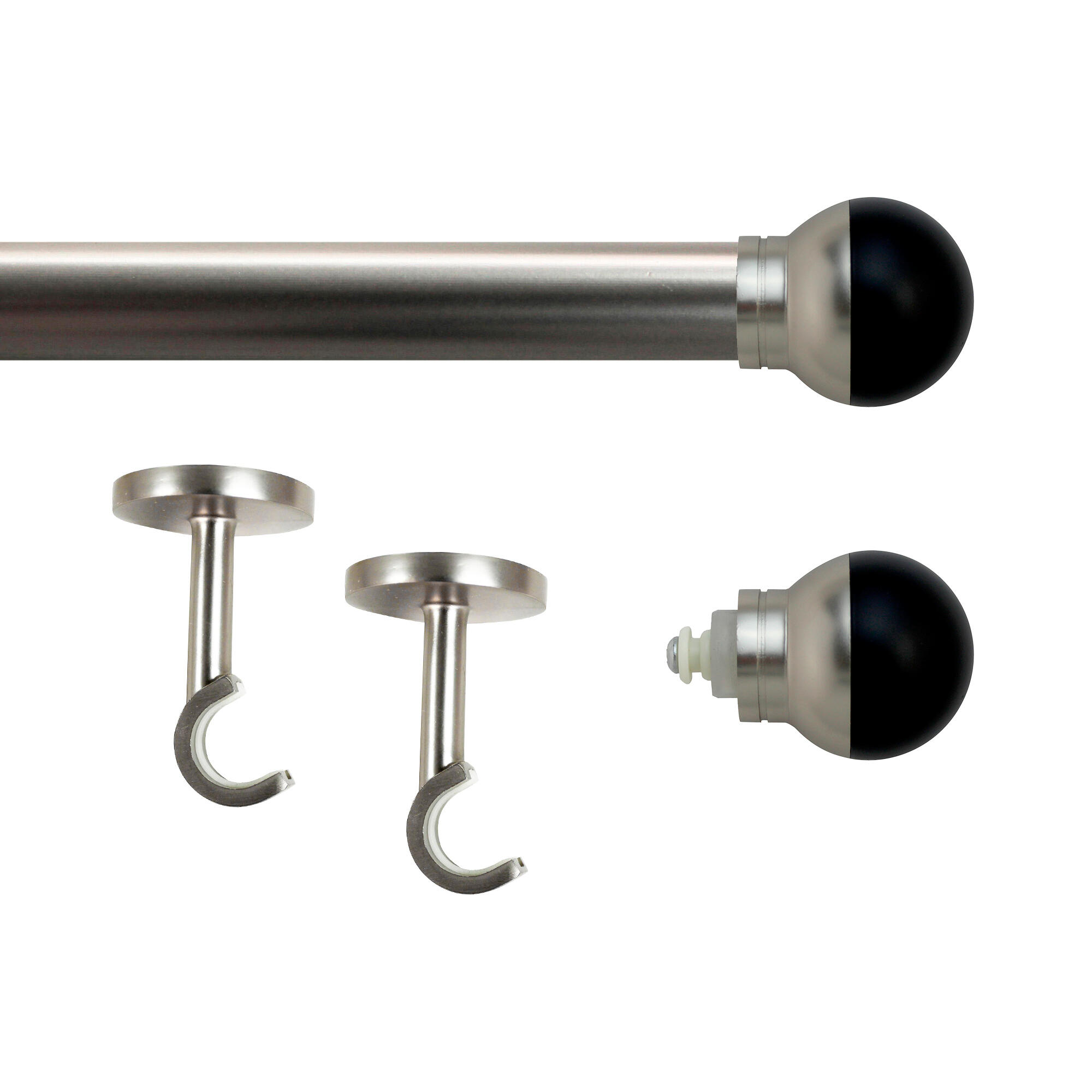 Set barra de metal diámetro 28mm cromo a techo 2.5m inspire bola bicolor