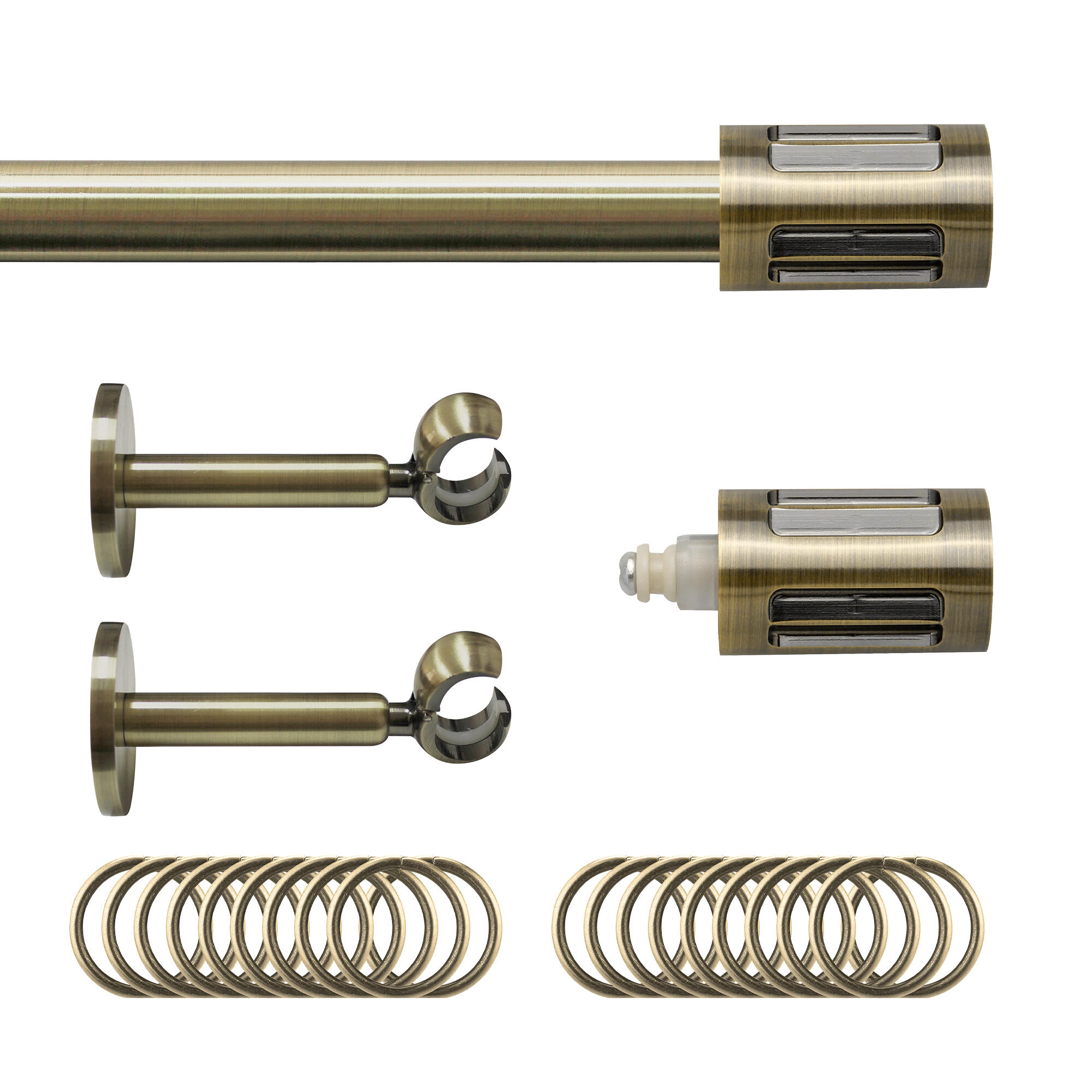 Set barra de metal diámetro 20mm bronce a pared 2m inspire con anillas classik